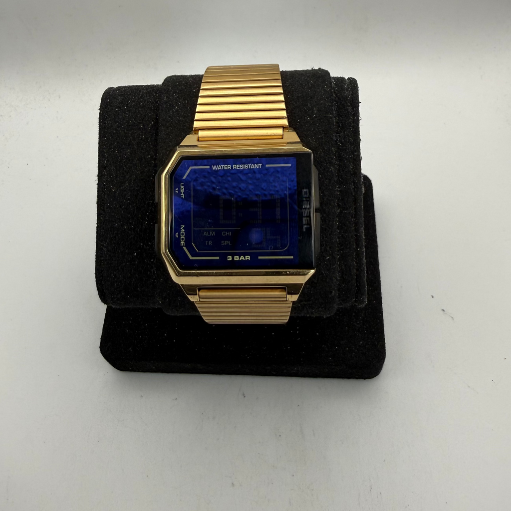 Diesel DZ-1969 Gold Tone Digital Watch Blue Crystal 35mm (Fully Tested and Working)- £40.00