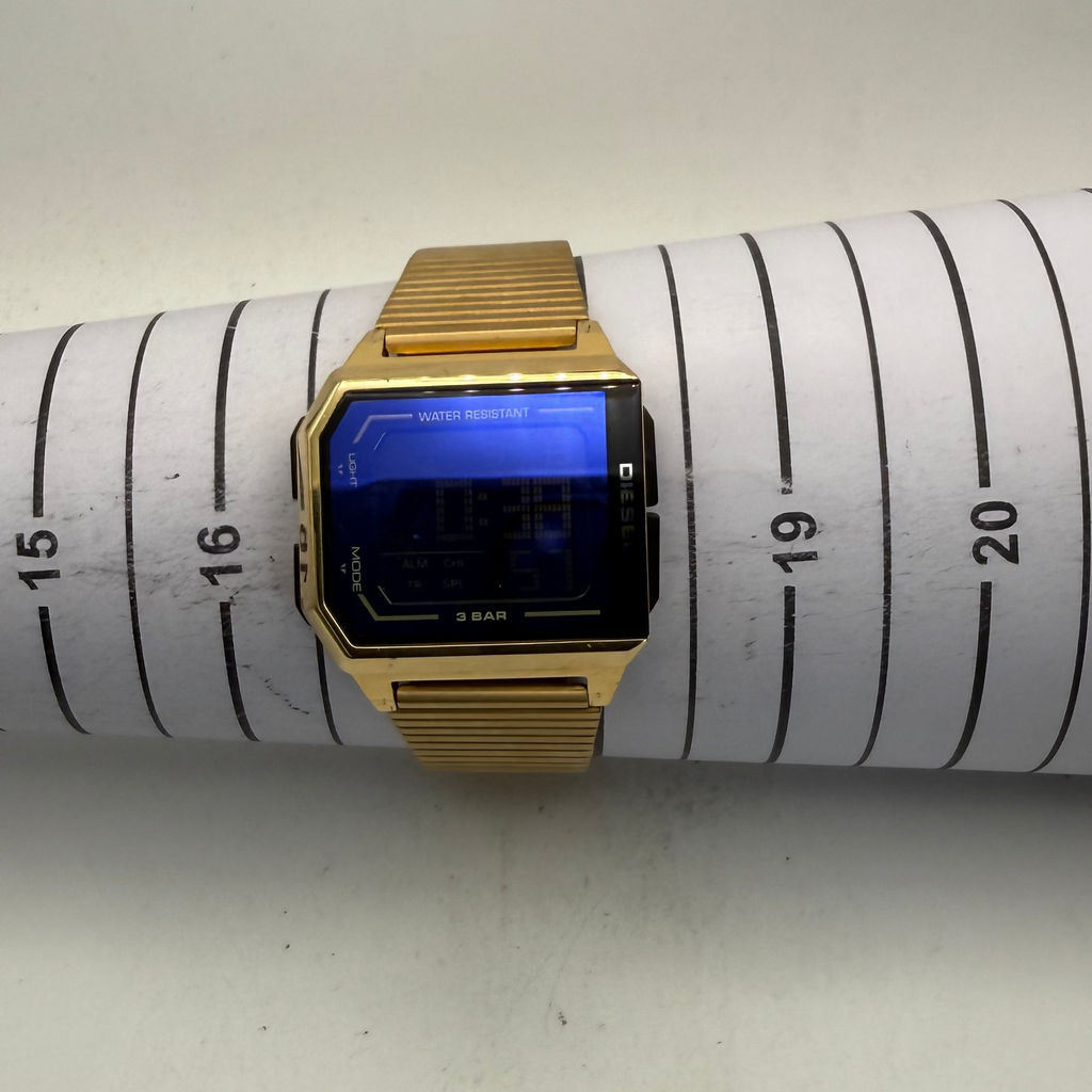 Diesel DZ-1969 Gold Tone Digital Watch Blue Crystal 35mm (Fully Tested and Working)- £40.00