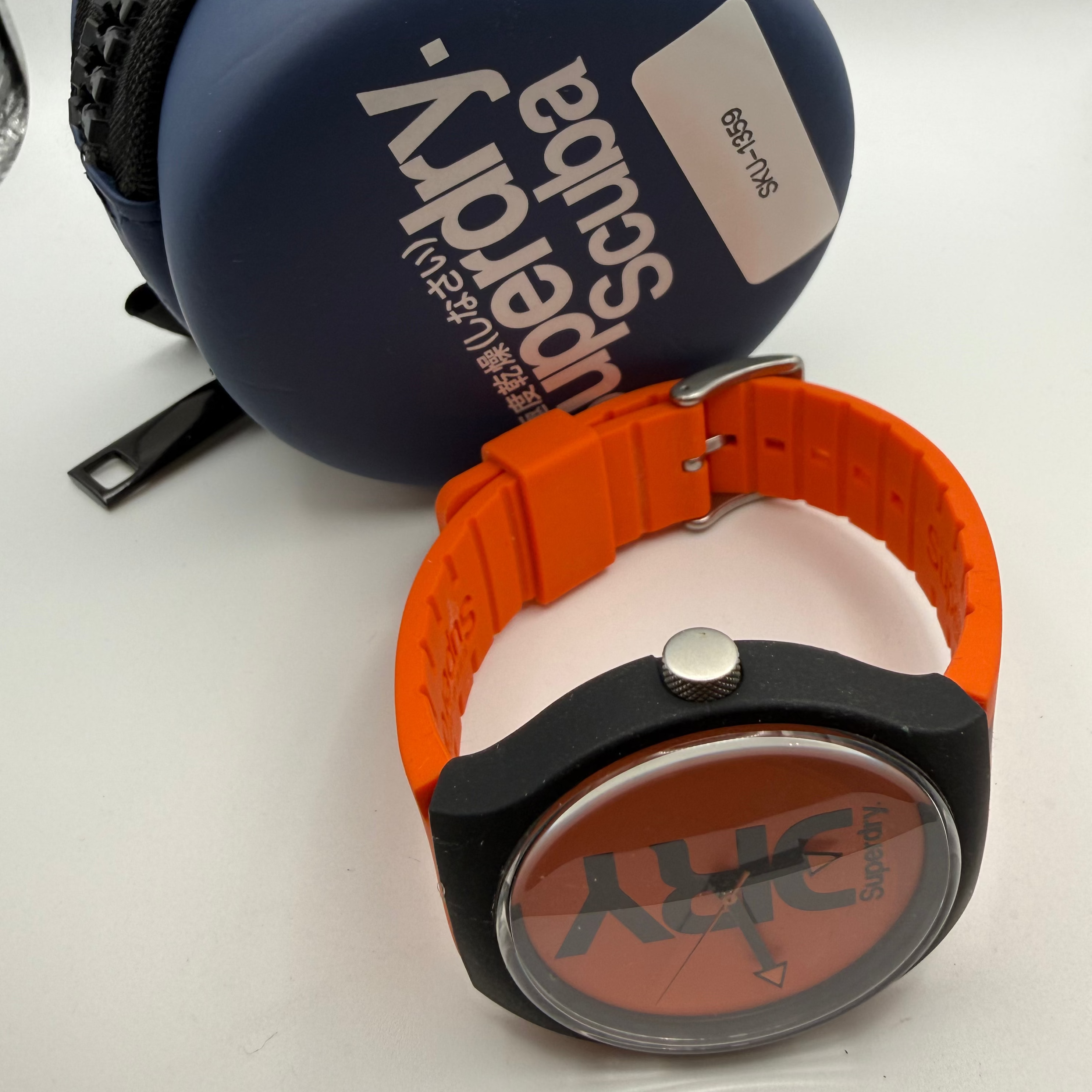 Superdry Orange & Black Logo Dial Watch with Presentation Box- £29.95