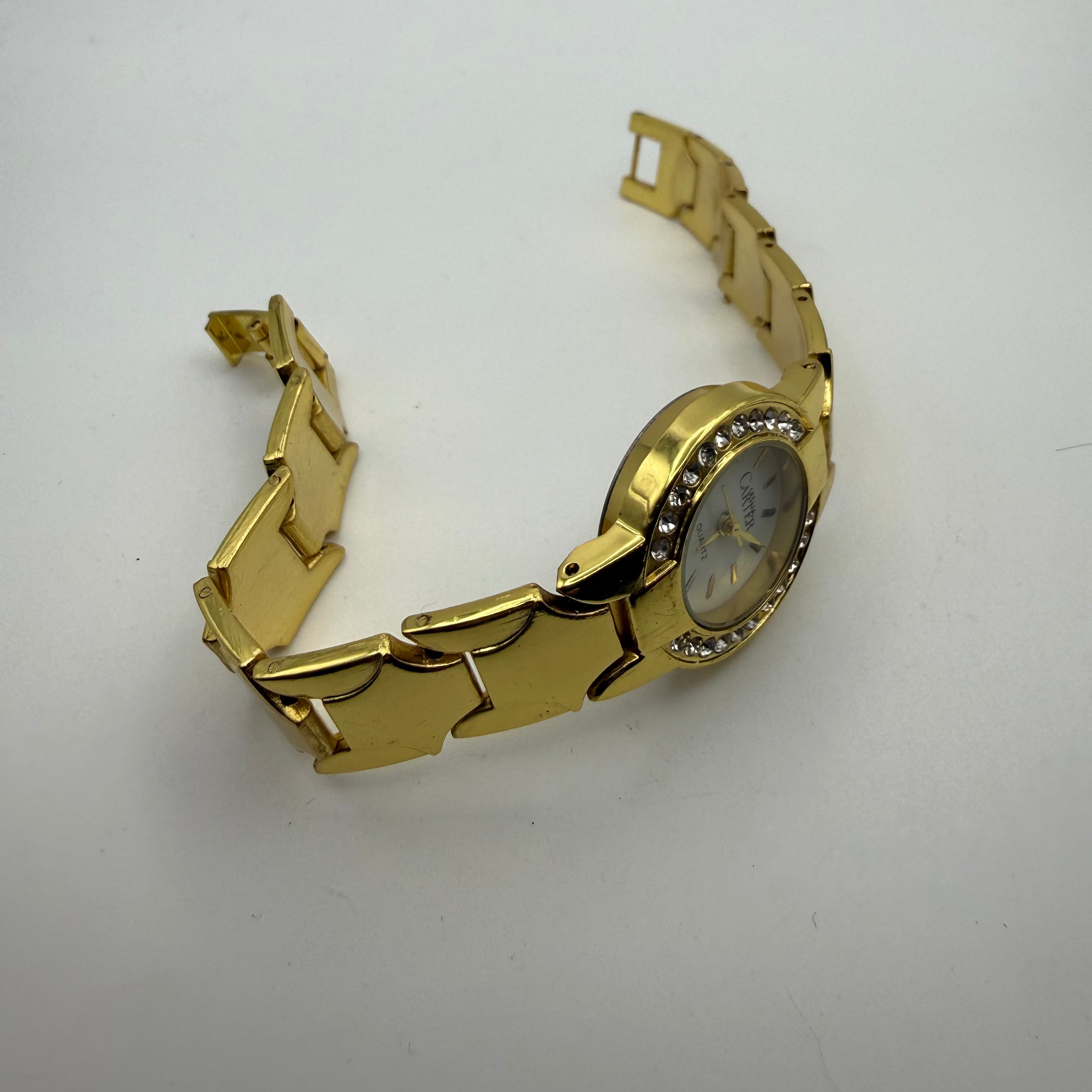 Amelia Carter Quartz Ladies Watch – Gold Tone Crystal Bezel Bracelet Watch- £14.99