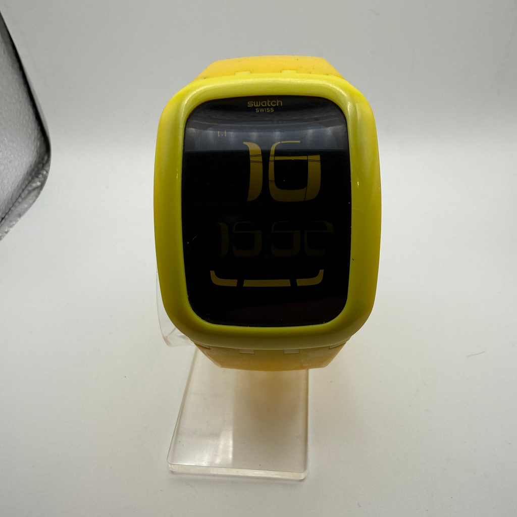 Swatch Swiss Digital Yellow Watch – Original Box – New Battery Fitted- £49.95