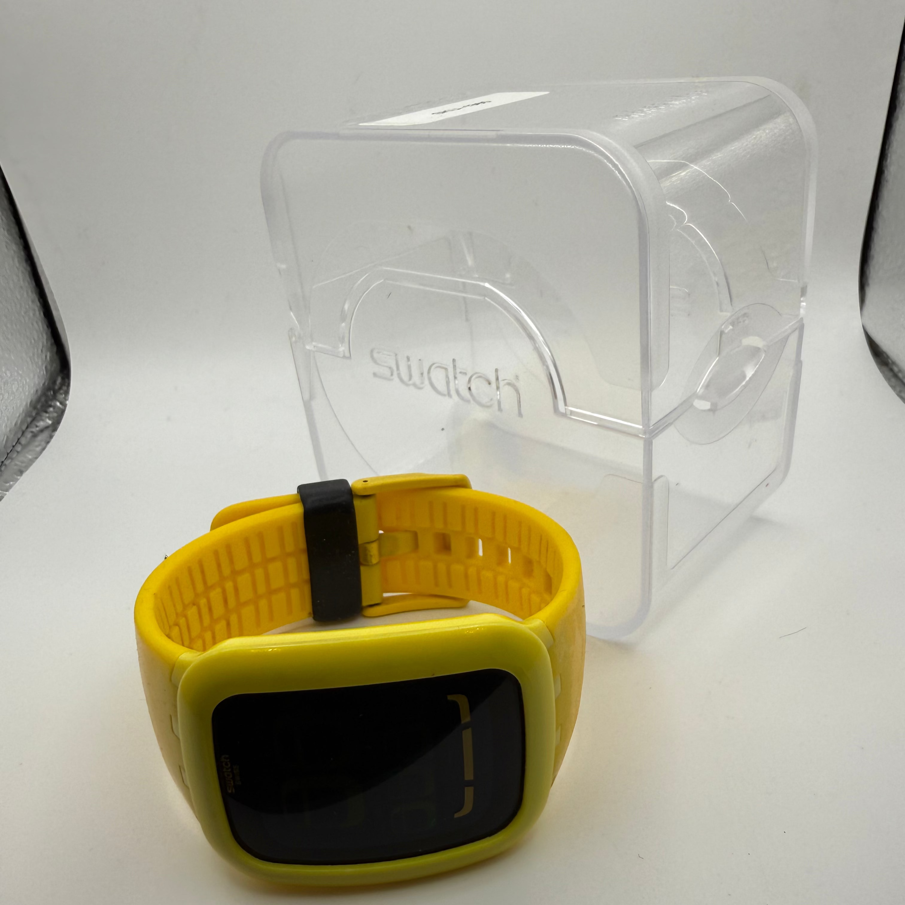 Swatch Swiss Digital Yellow Watch – Original Box – New Battery Fitted- £49.95