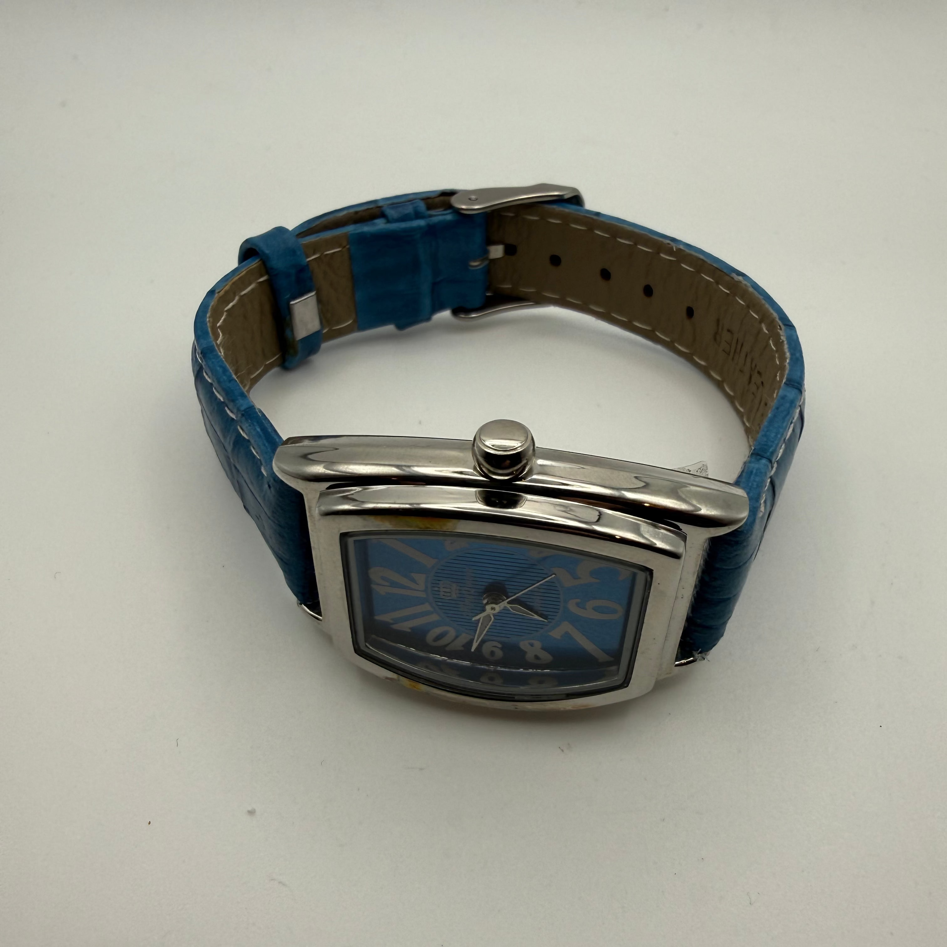 King Quartz Tonneau Blue Dial Watch- £19.99