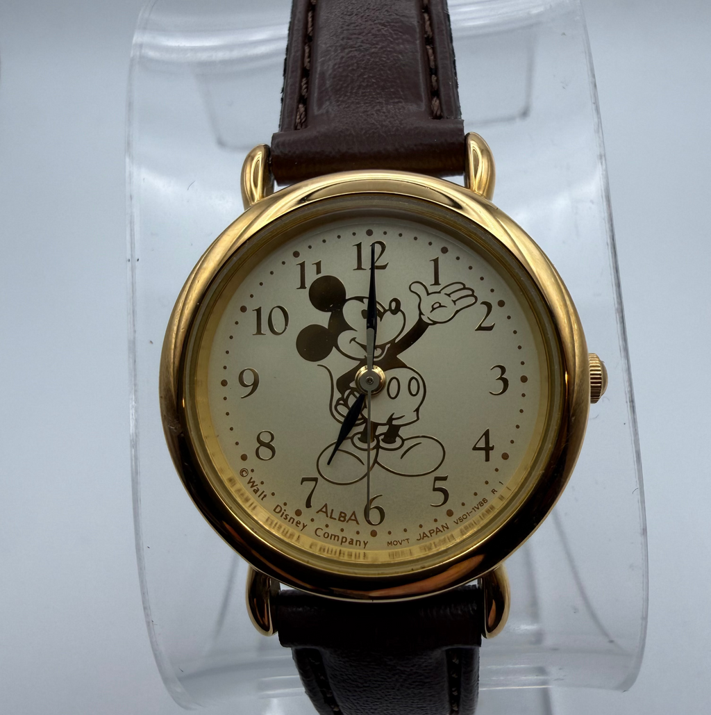 ALBA Disney Mickey Mouse Quartz Watch – V501-1Y68 – Gold Tone- £29.95