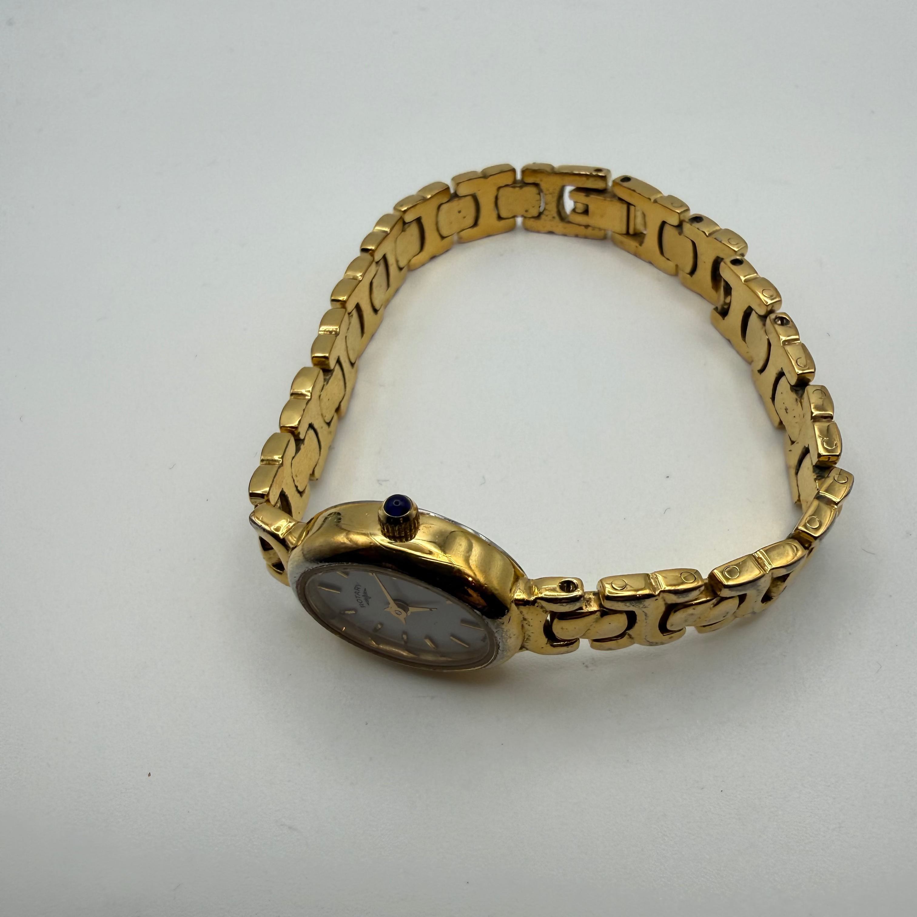 Rotary Ladies Swiss Made Gold Tone Bracelet Watch Ref 486 – Oval Dial – Boxed – New Battery- £29.99