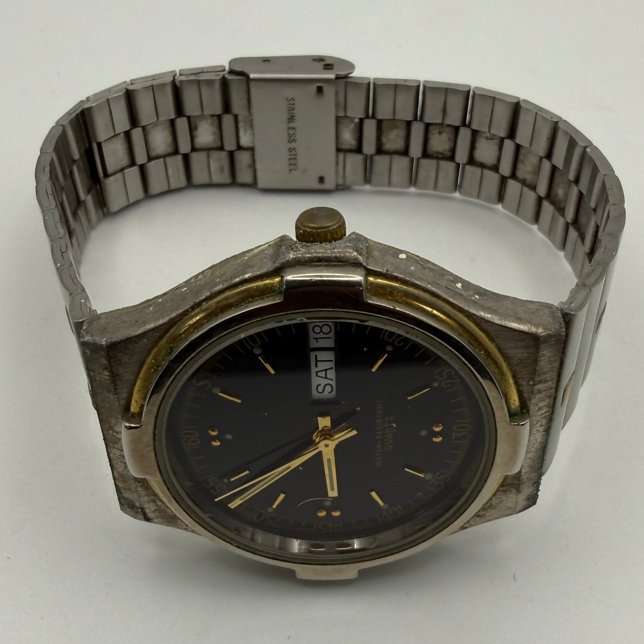 Gillex Vintage Quartz Day-Date Watch – Blue Dial- £24.95