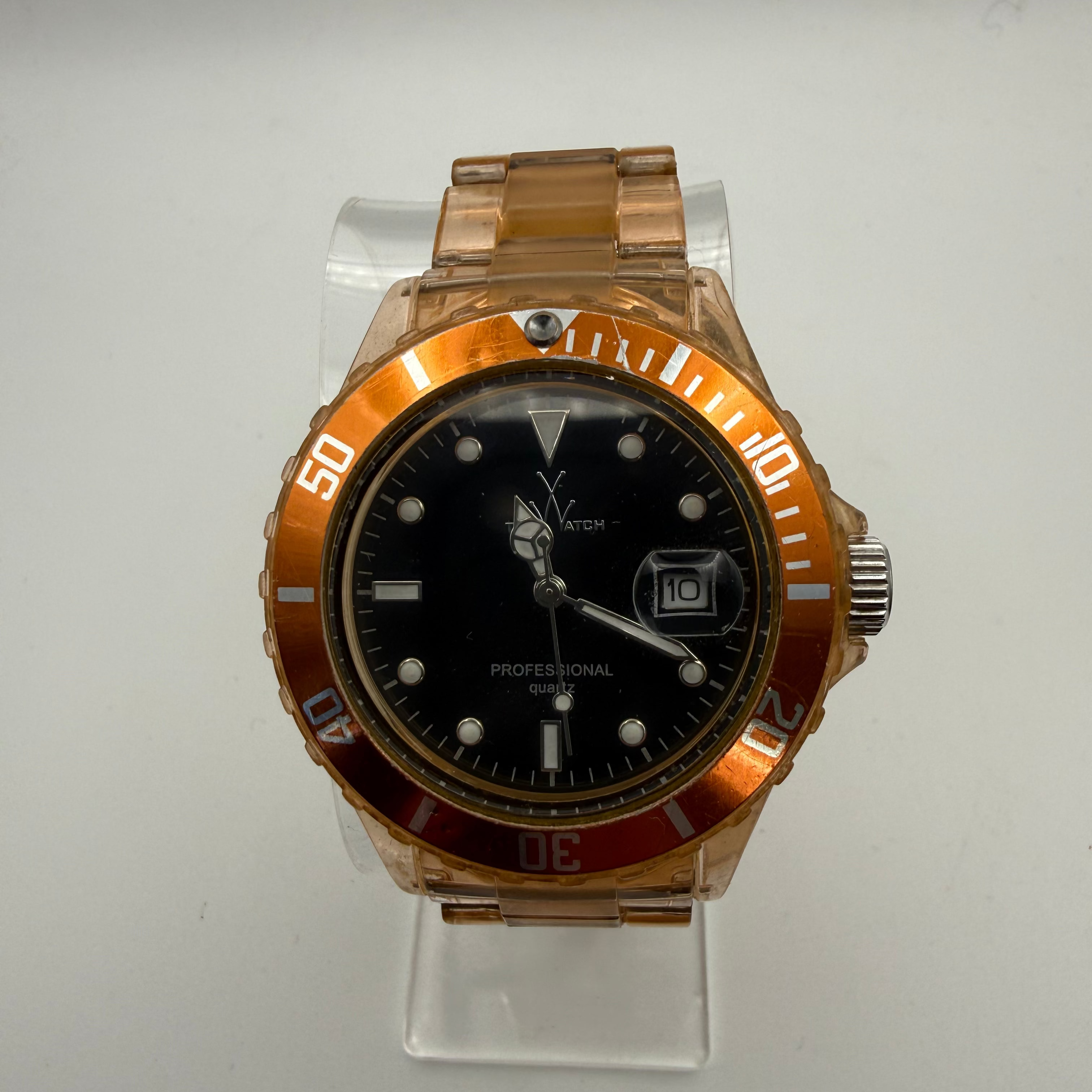 ToyWatch Crystal Gold – Orange Bezel Professional Quartz- £59.99