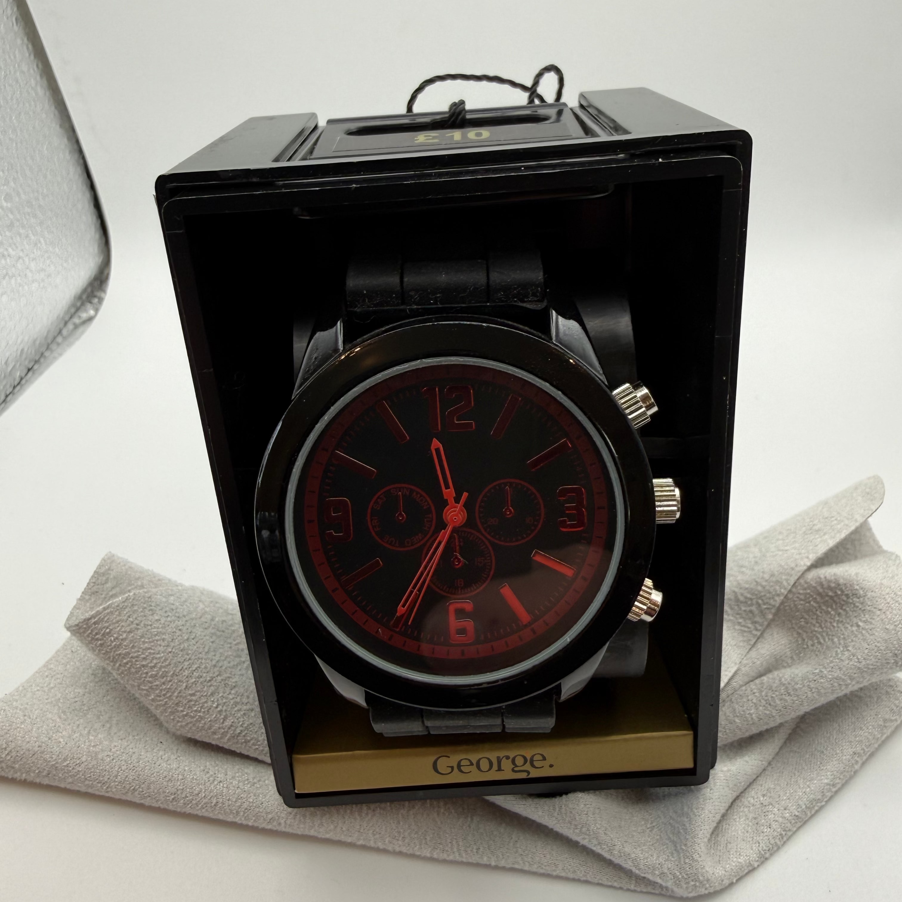 George Black & Red Chronograph-Style Watch0 £4.99
