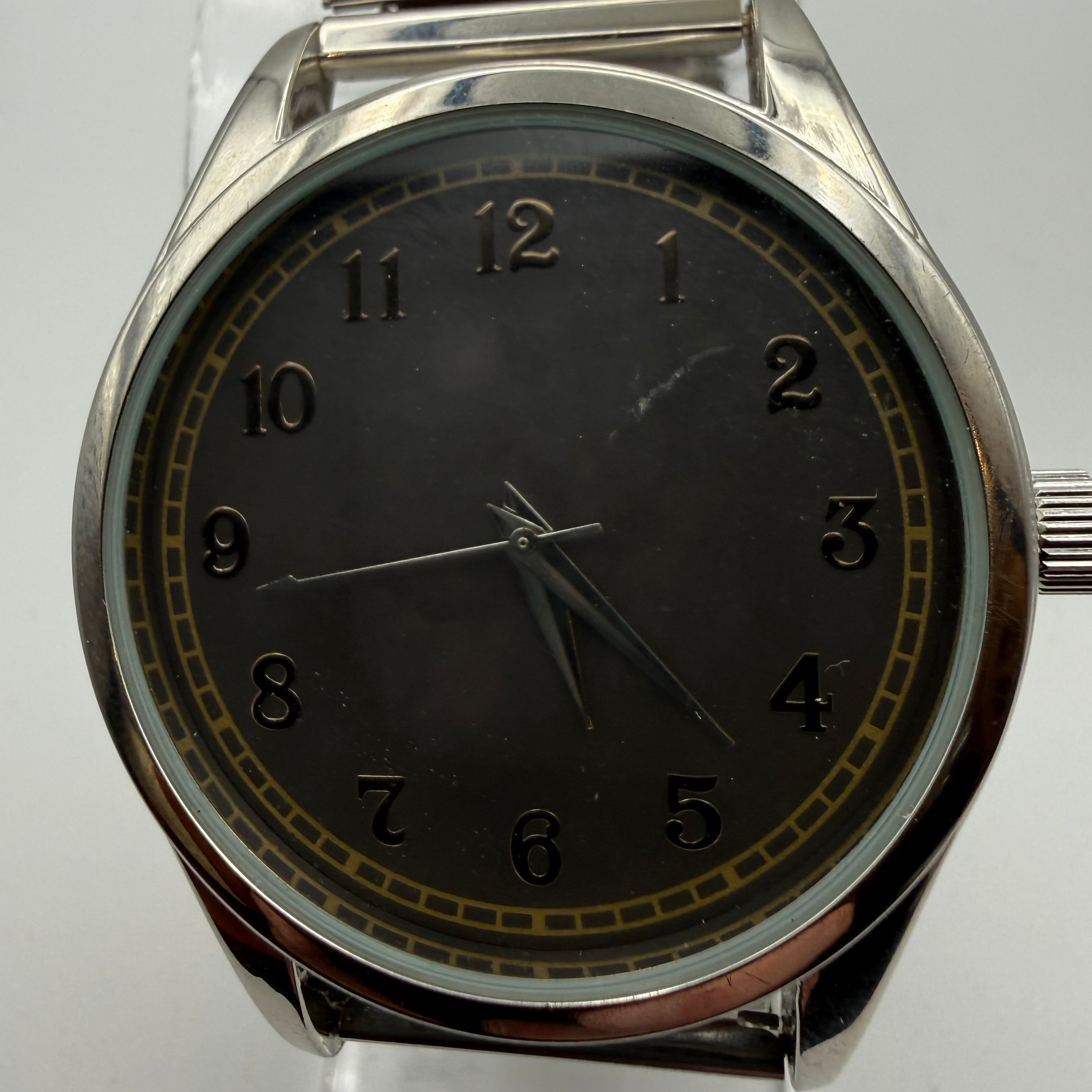 George Minimalist Black Dial Watch – Stainless Steel- £7.99