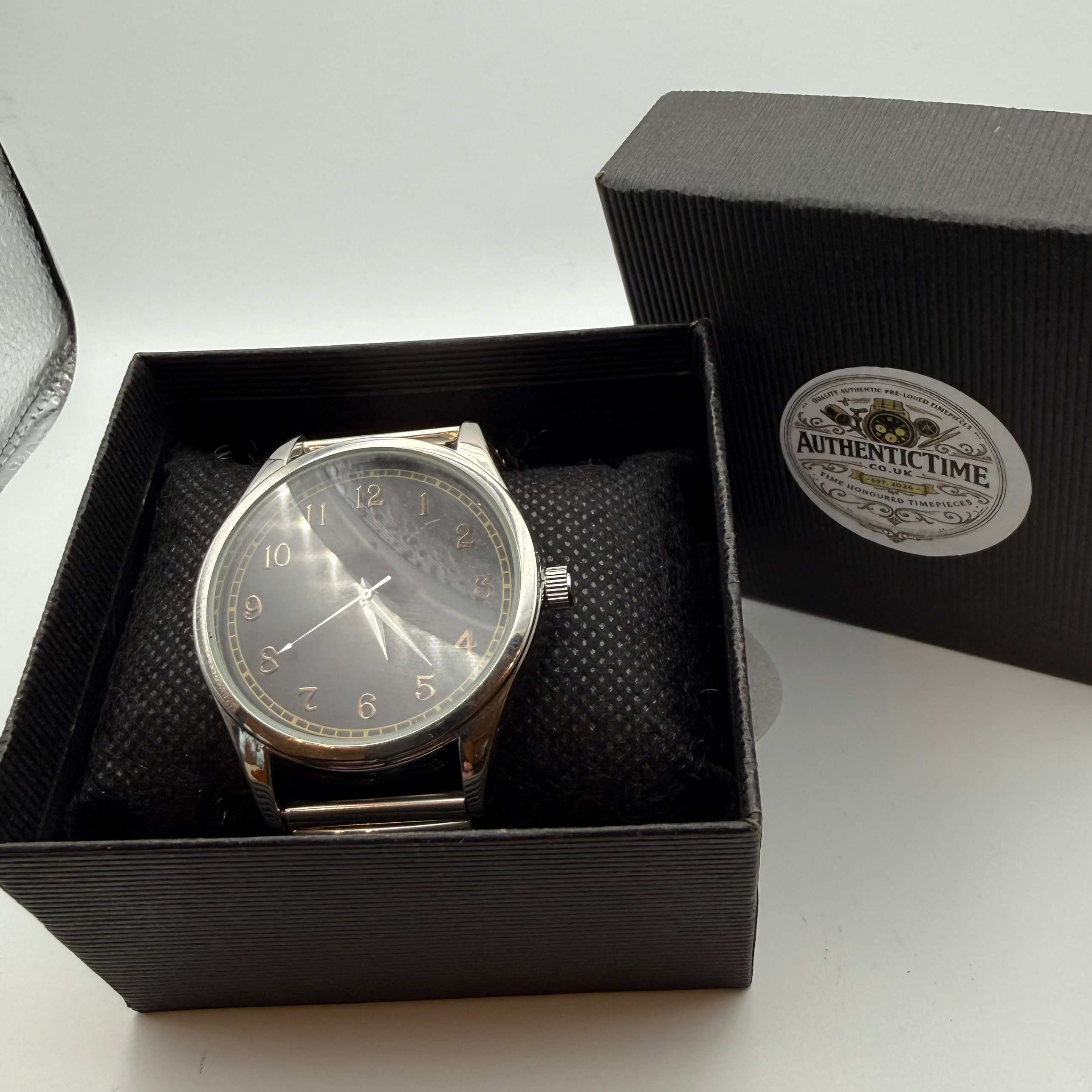 George Minimalist Black Dial Watch – Stainless Steel- £7.99