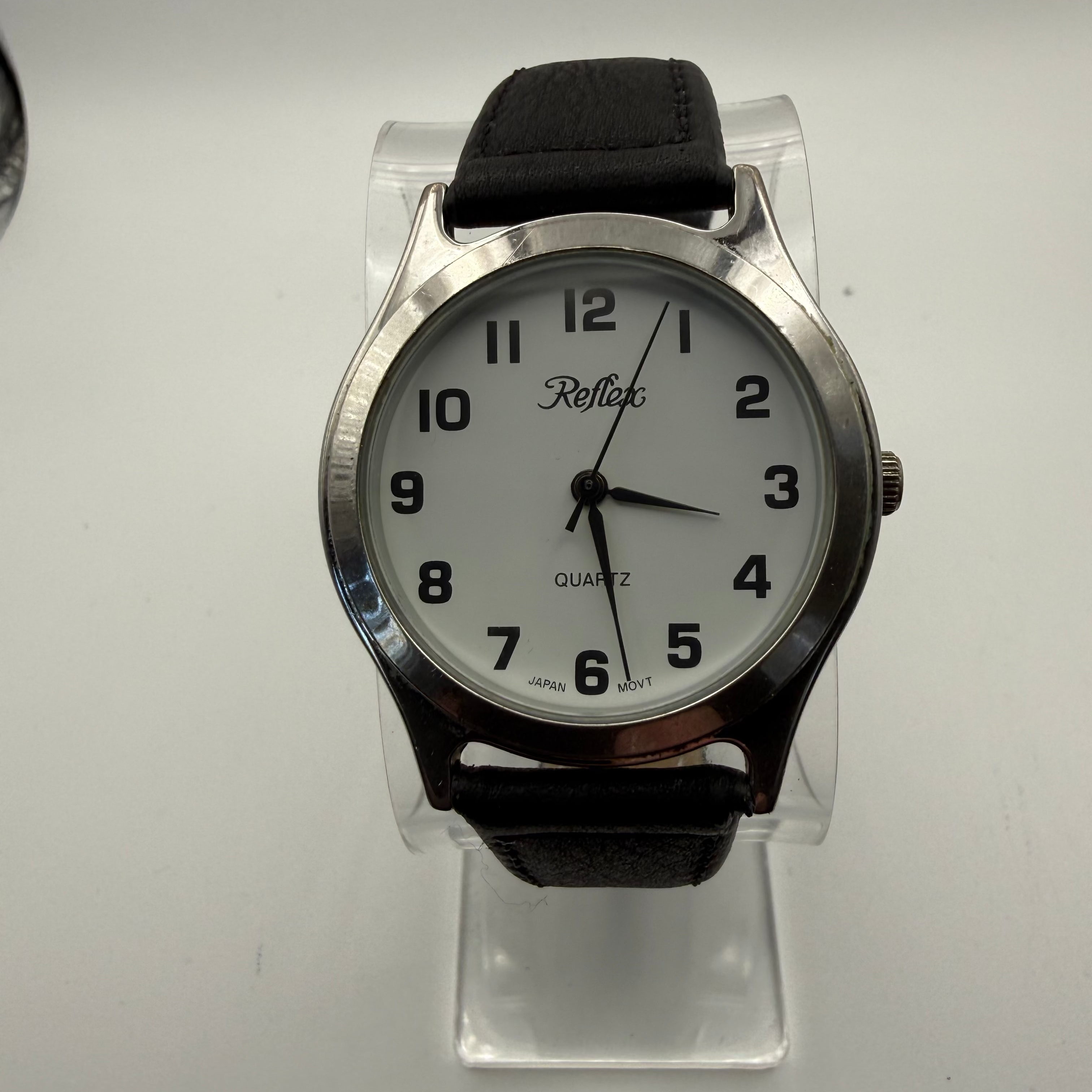 Reflex Quartz White Dial Watch – Black Strap- £9.99