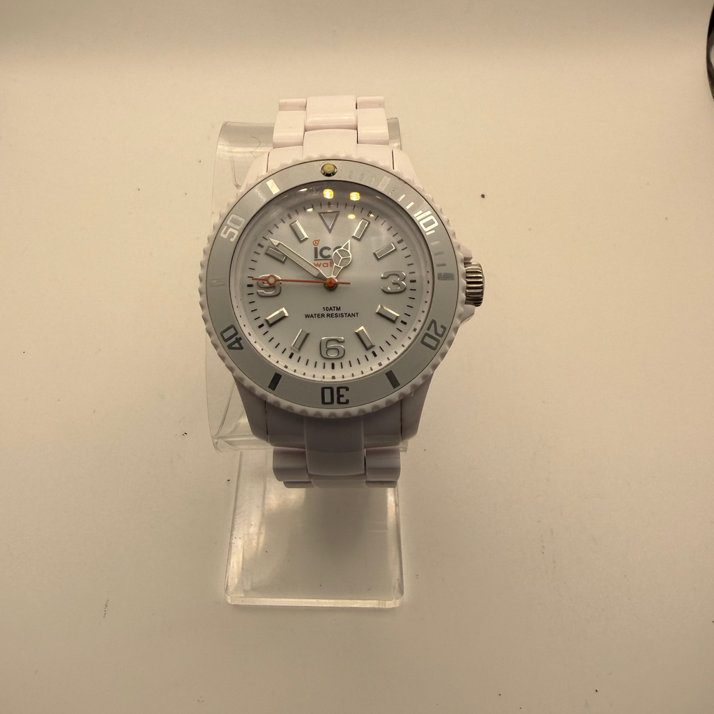 Ice-Watch White Silicone Strap Watch – Boxed – New Battery Fitted – As New- £29.95