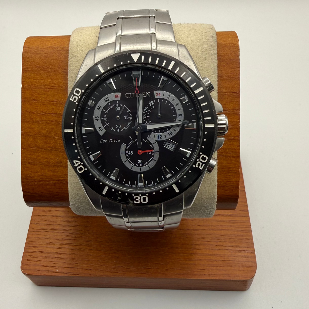 Citizen Eco-Drive Chronograph Black Dial Stainless Steel- £119.99