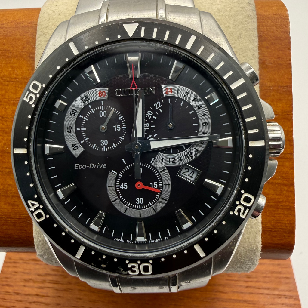 Citizen Eco-Drive Chronograph Black Dial Stainless Steel- £119.99
