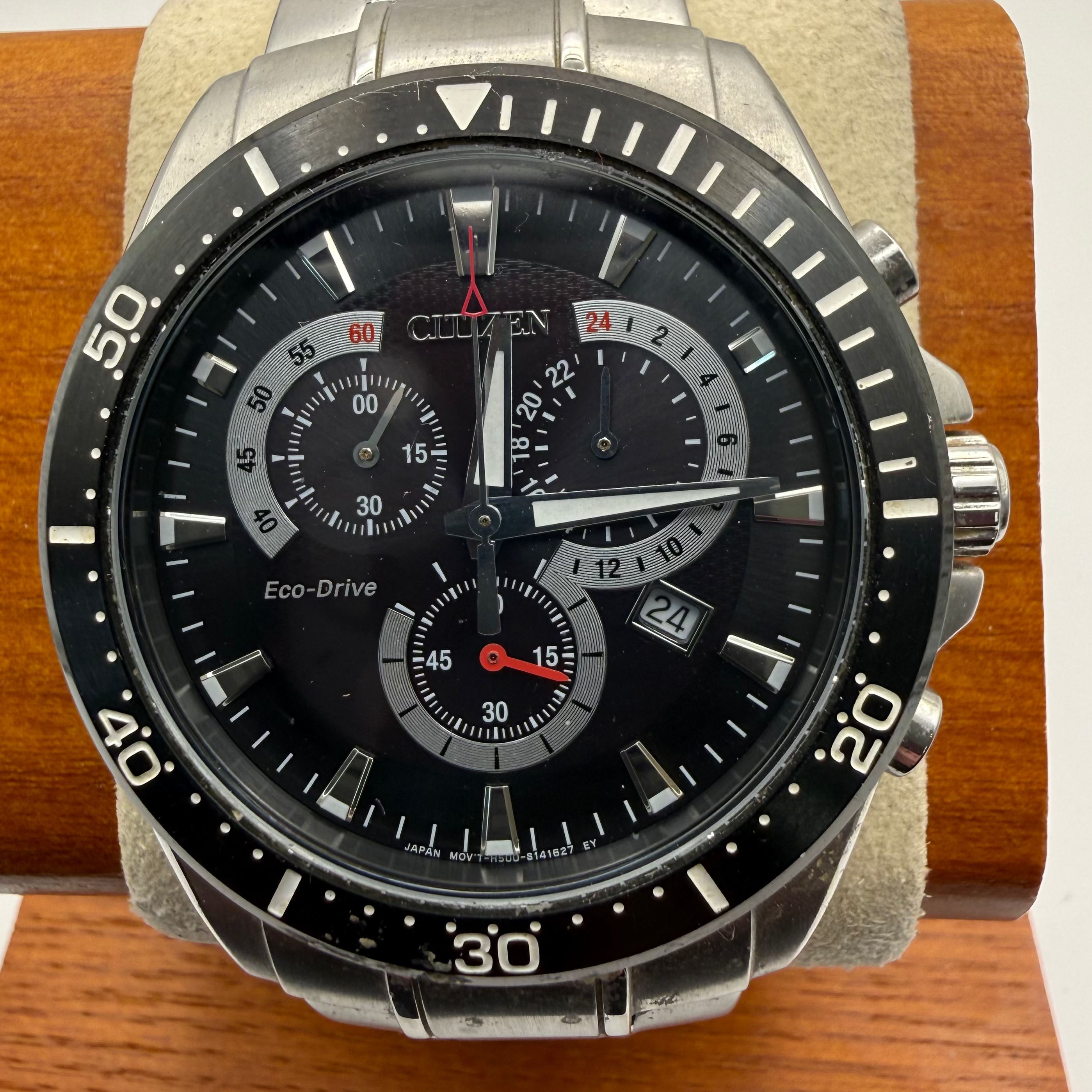 Citizen Eco-Drive Chronograph Black Dial Stainless Steel- £119.99