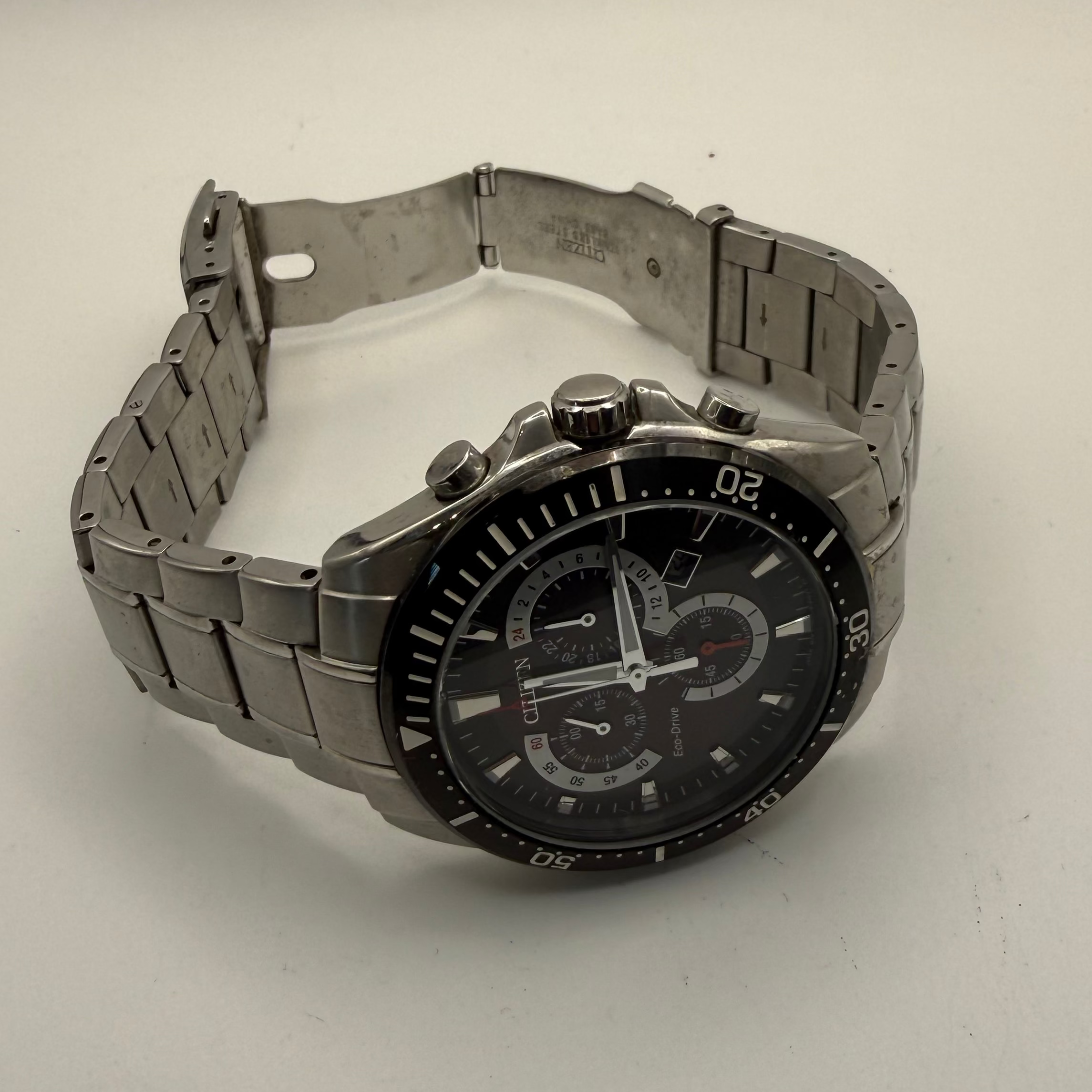 Citizen Eco-Drive Chronograph Black Dial Stainless Steel- £119.99