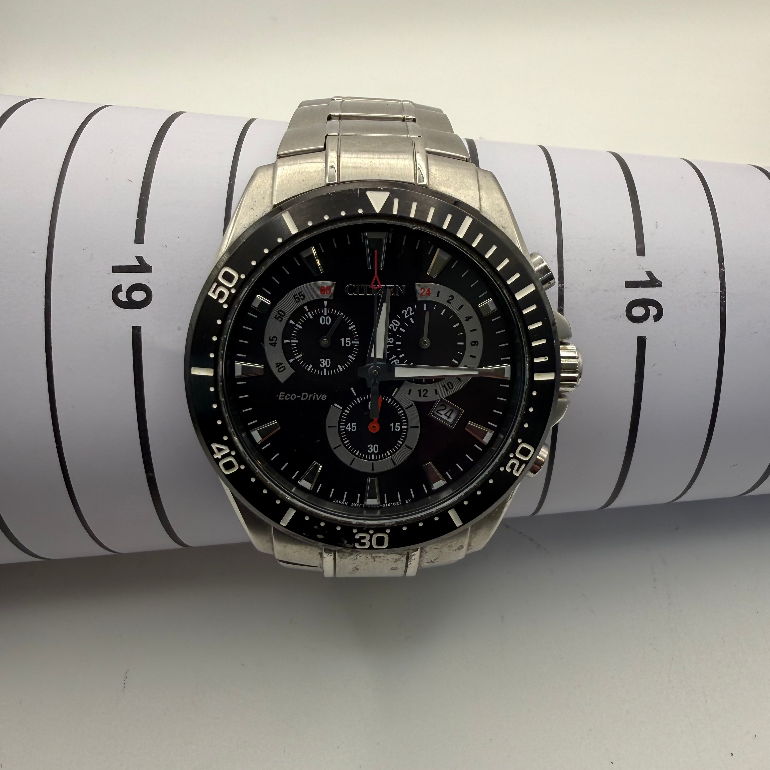 Citizen Eco-Drive Chronograph Black Dial Stainless Steel- £119.99