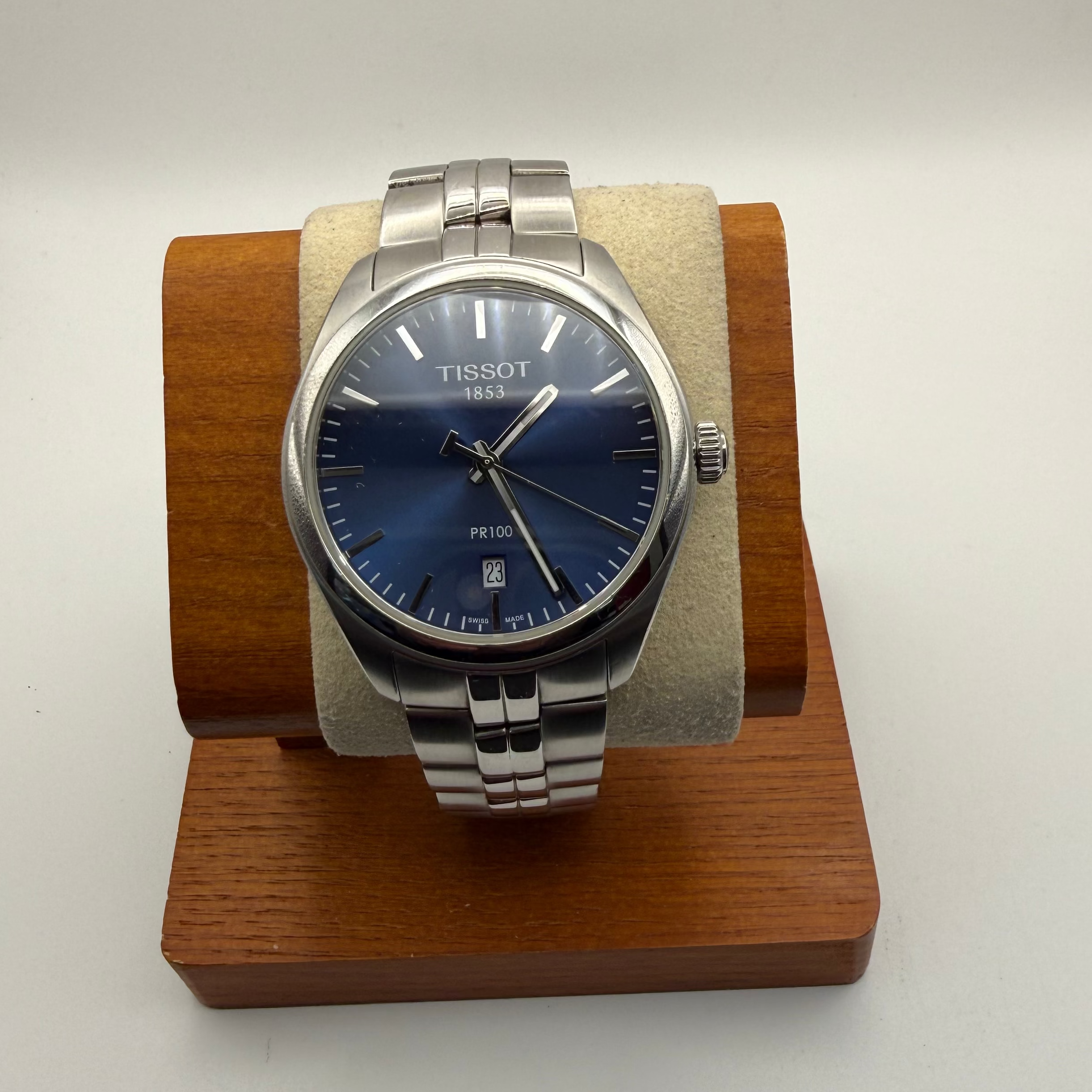 Tissot PR100 Blue Dial Quartz Watch – 41mm – Stainless Steel – Full Set- £189.99