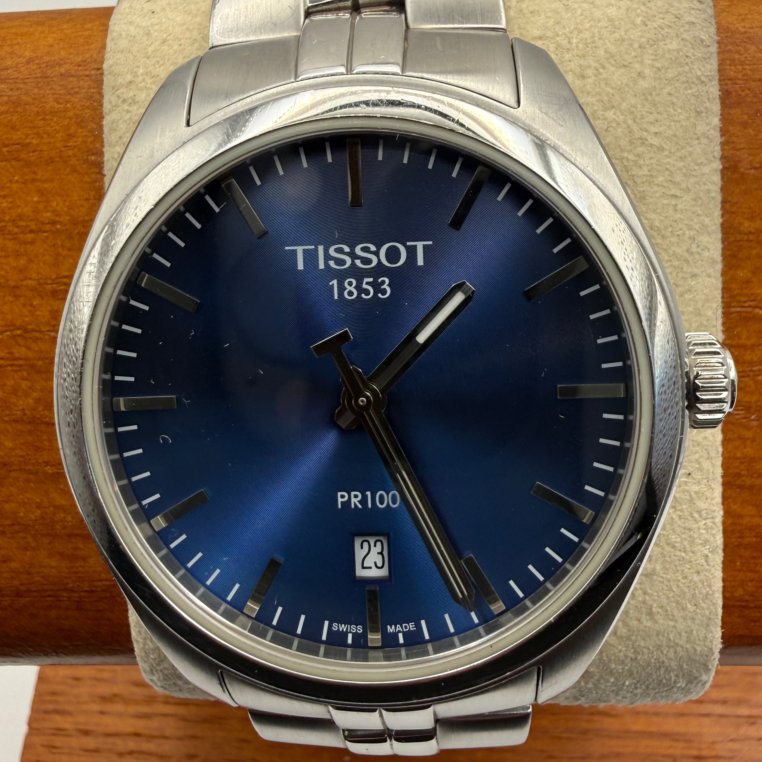 Tissot PR100 Blue Dial Quartz Watch – 41mm – Stainless Steel – Full Set- £189.99