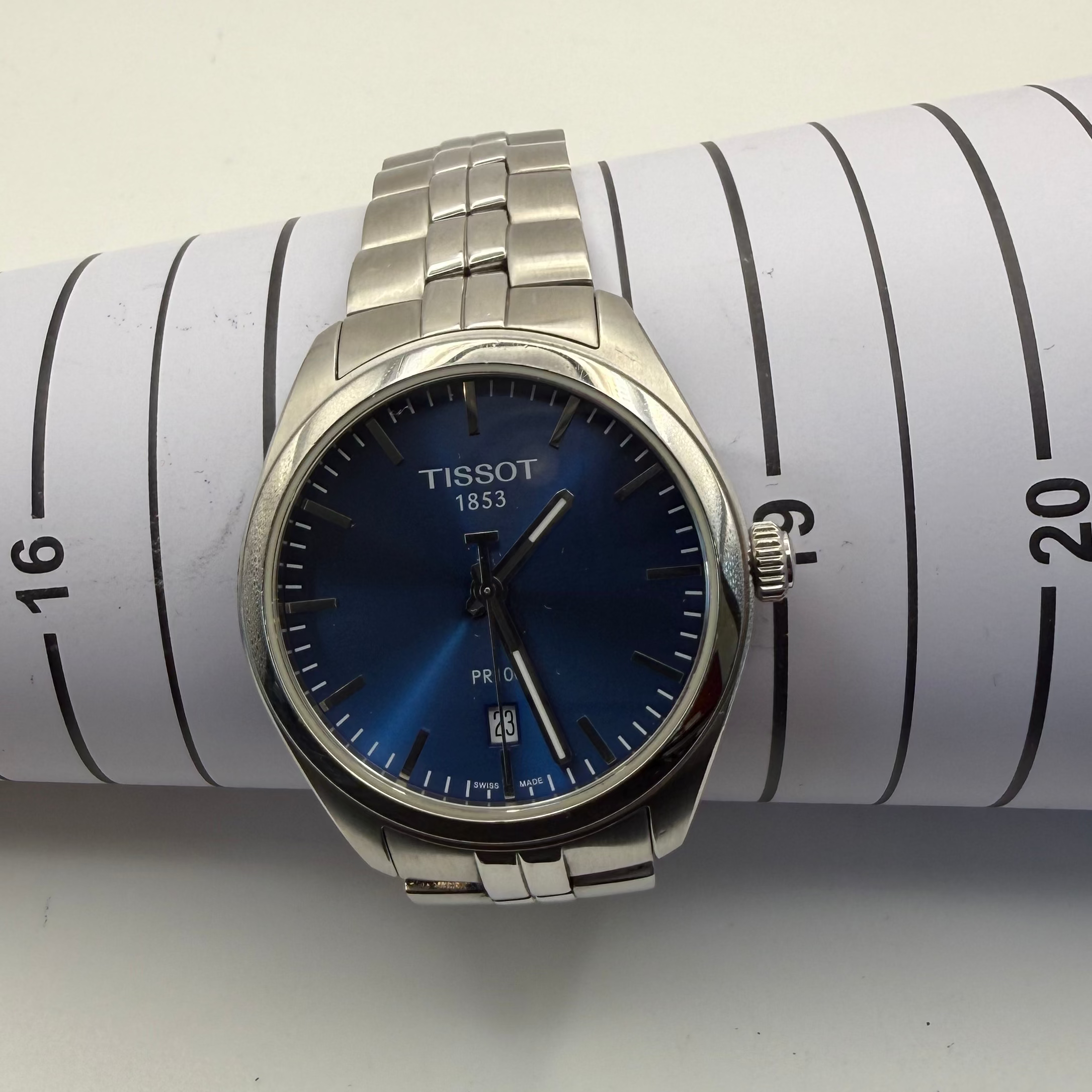Tissot PR100 Blue Dial Quartz Watch – 41mm – Stainless Steel – Full Set- £189.99