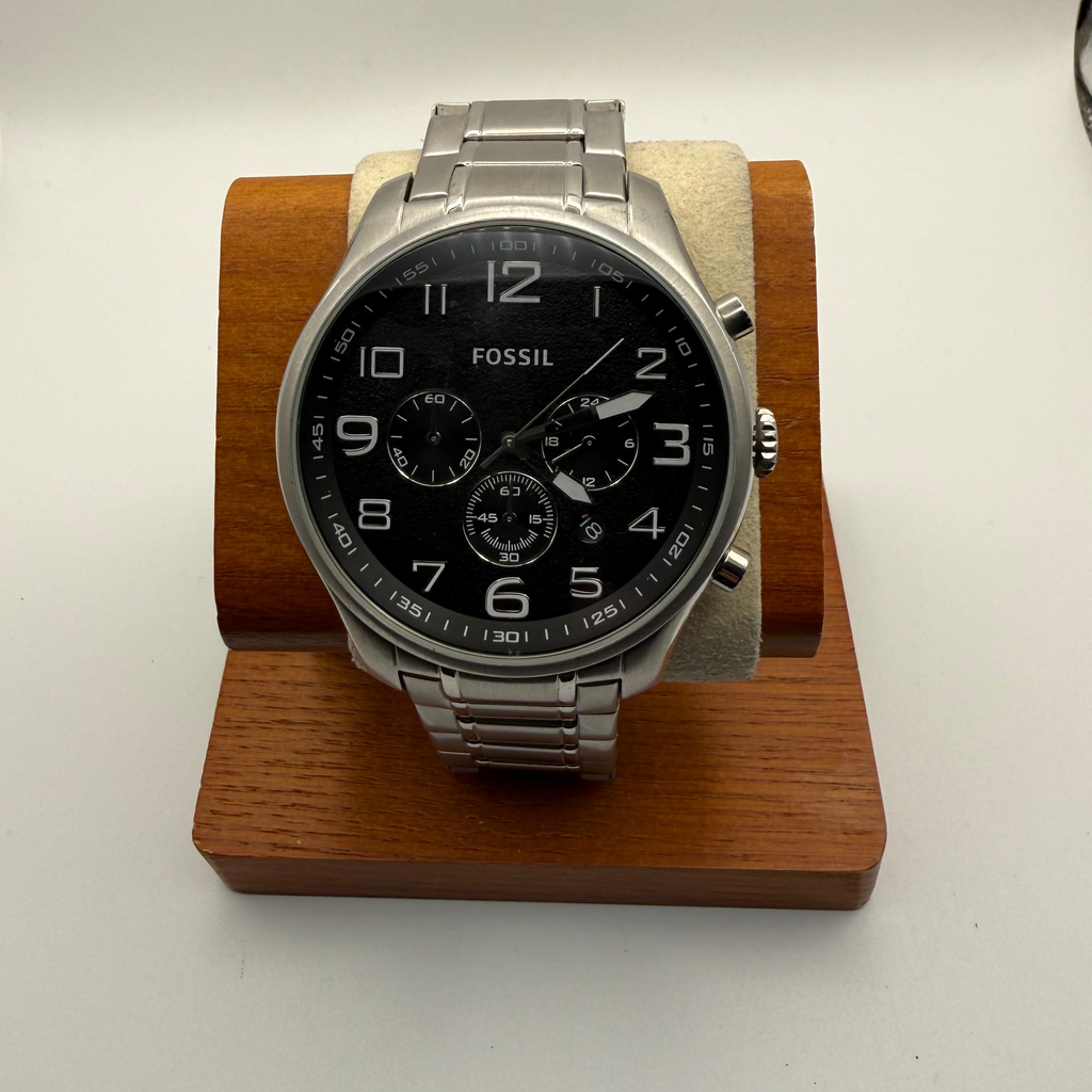 Fossil stainless steel chronograph watch with a bold black dial- £49.99