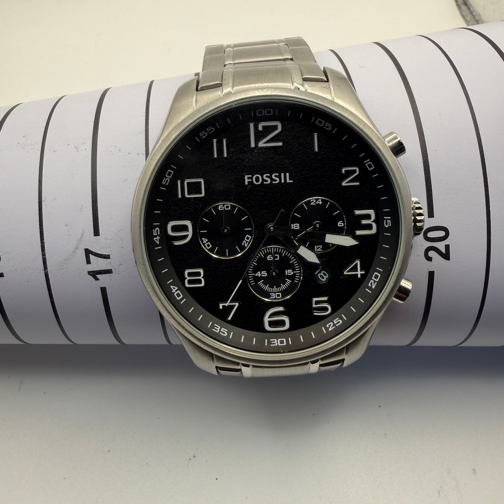 Fossil stainless steel chronograph watch with a bold black dial- £49.99