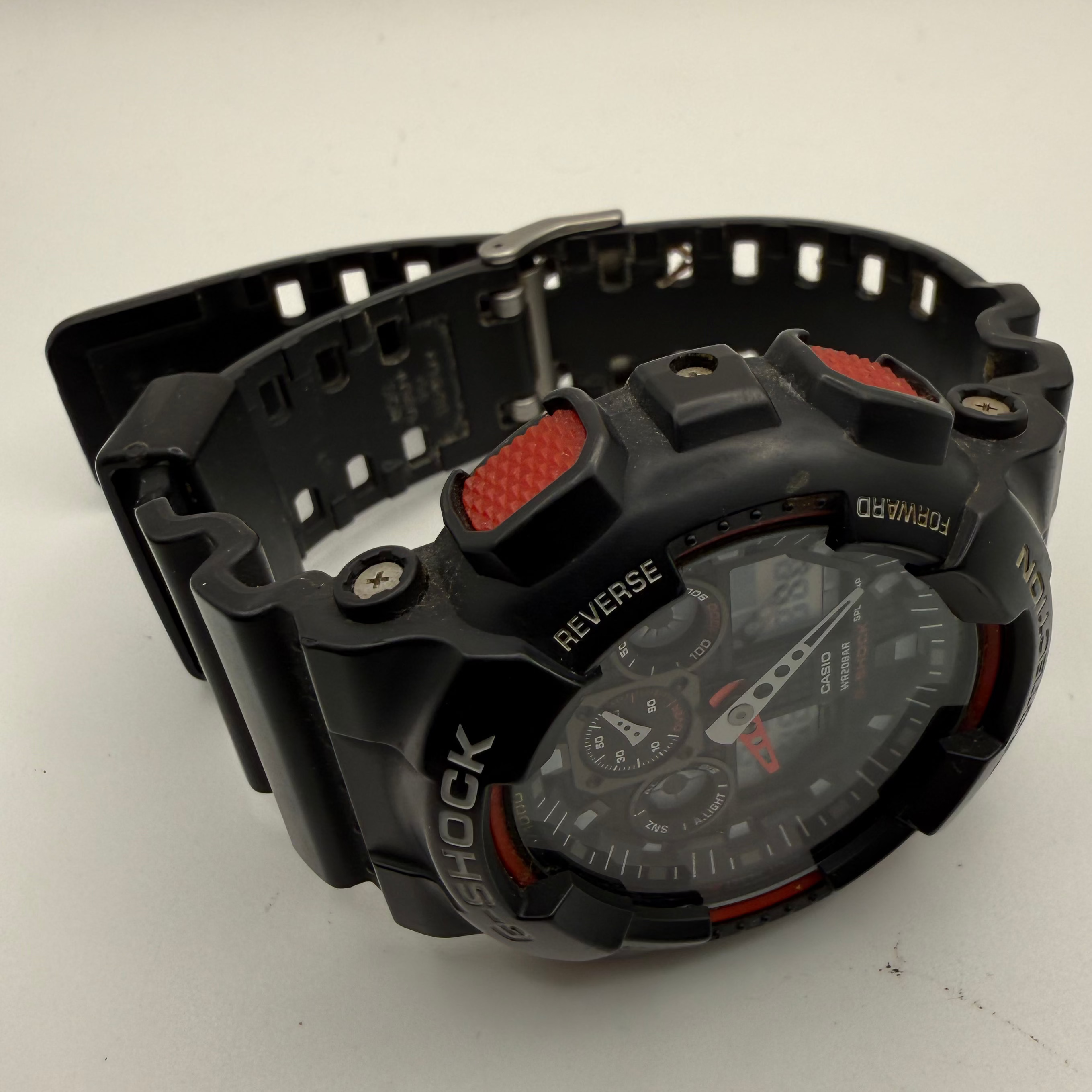 Casio G-Shock GA-100 Black & Red Ana-Digi Watch – Boxed- £