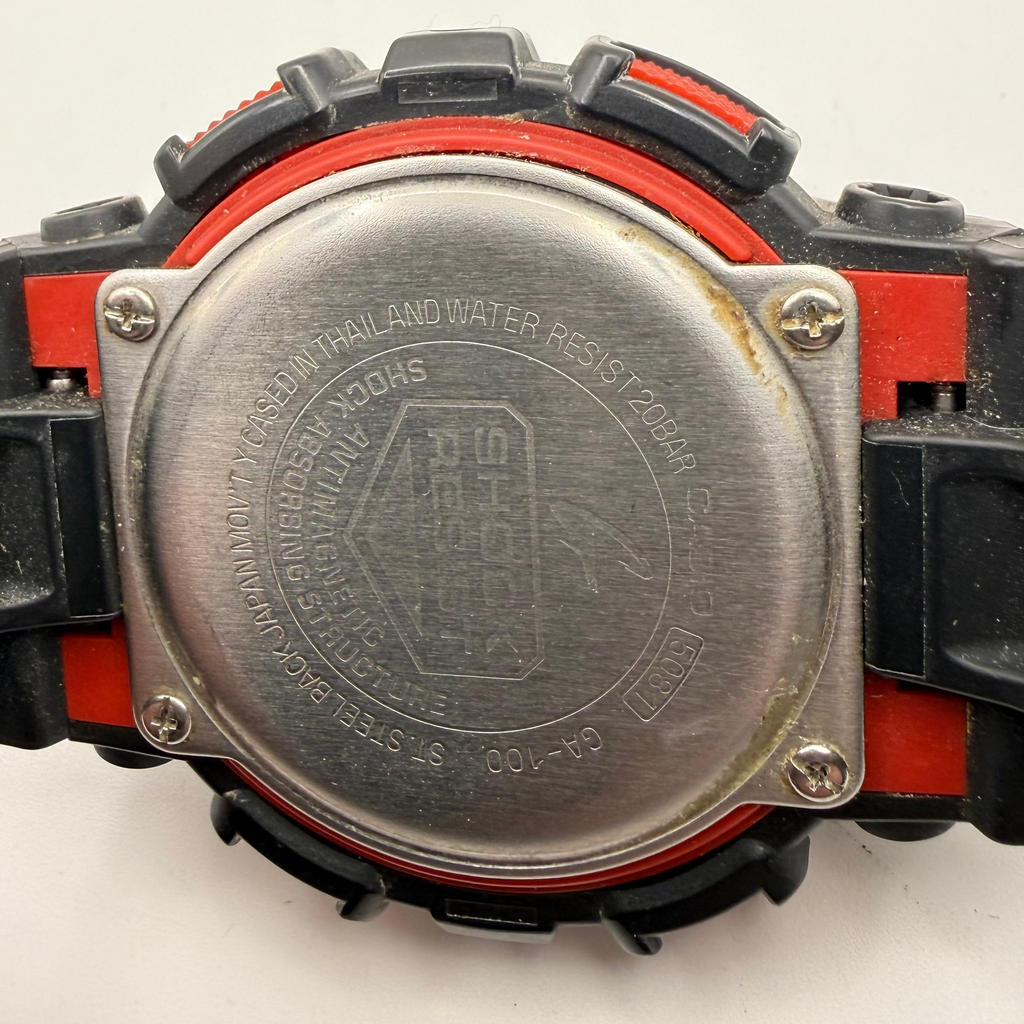 Casio G-Shock GA-100 Black & Red Ana-Digi Watch – Boxed- £