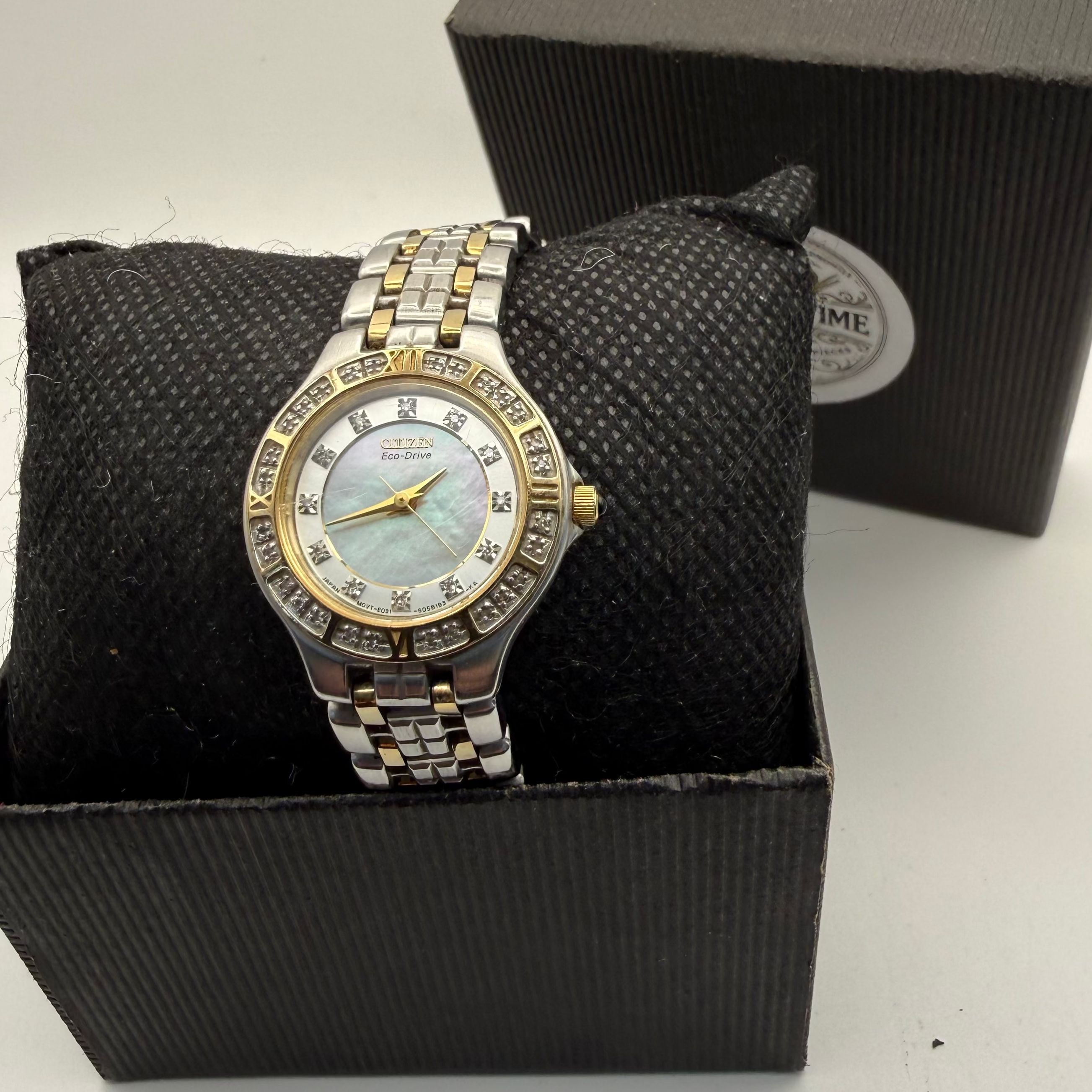 Citizen Eco-Drive Ladies Two-Tone Diamond Accent Watch – Mother of Pearl Dial- £79.95