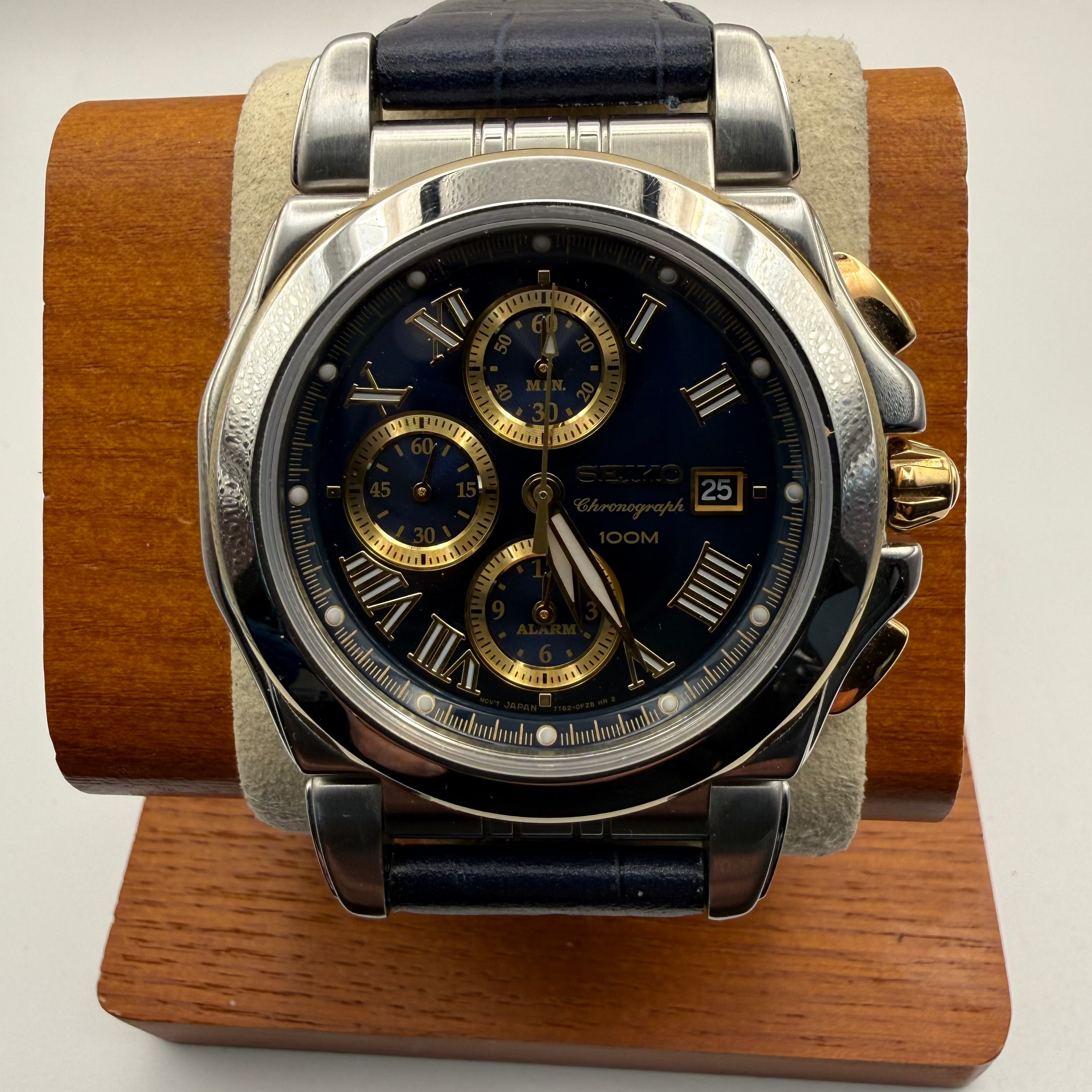 Seiko Chronograph Alarm – Blue Dial Roman Numerals – Sapphire Crystal- £129.99