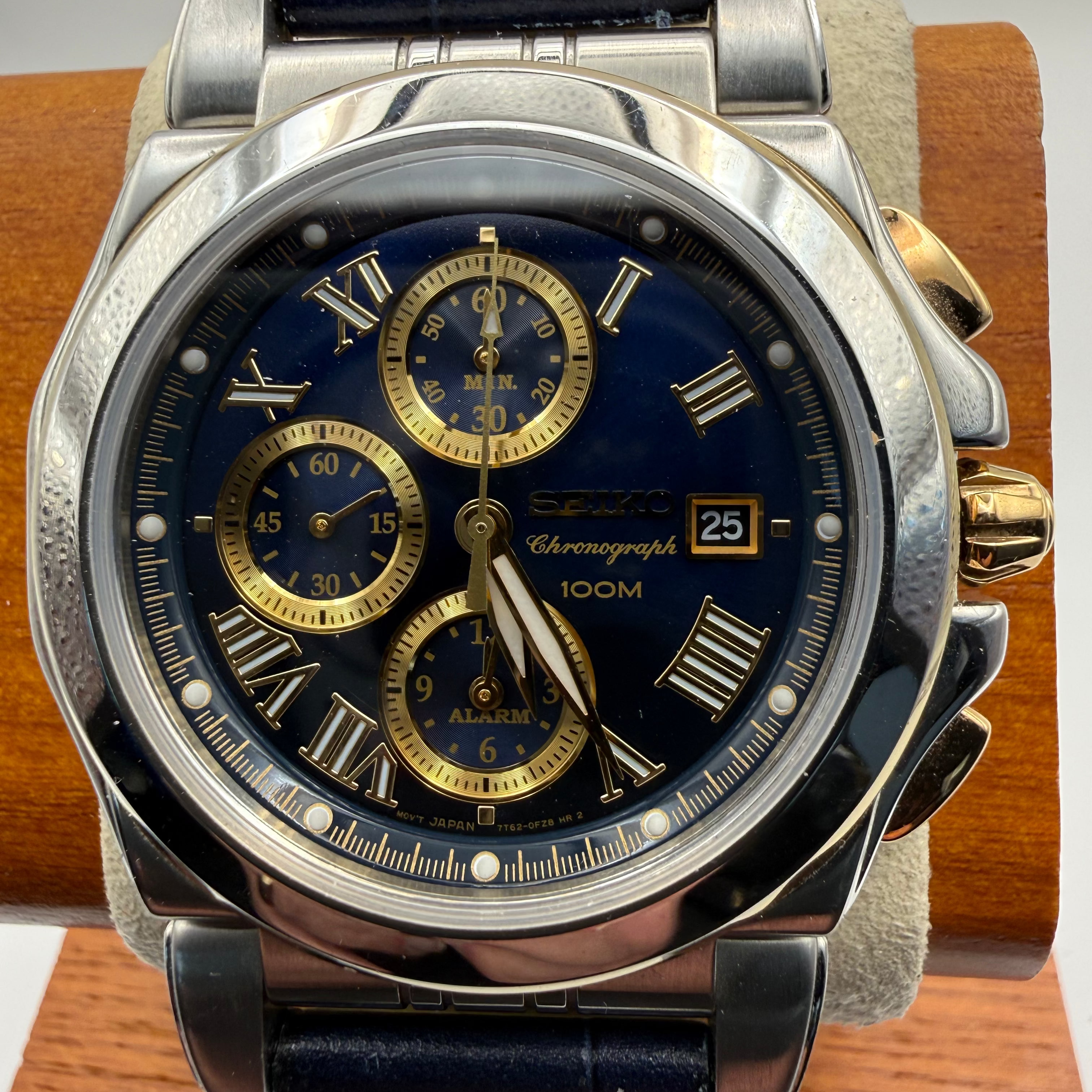 Seiko Chronograph Alarm – Blue Dial Roman Numerals – Sapphire Crystal- £129.99