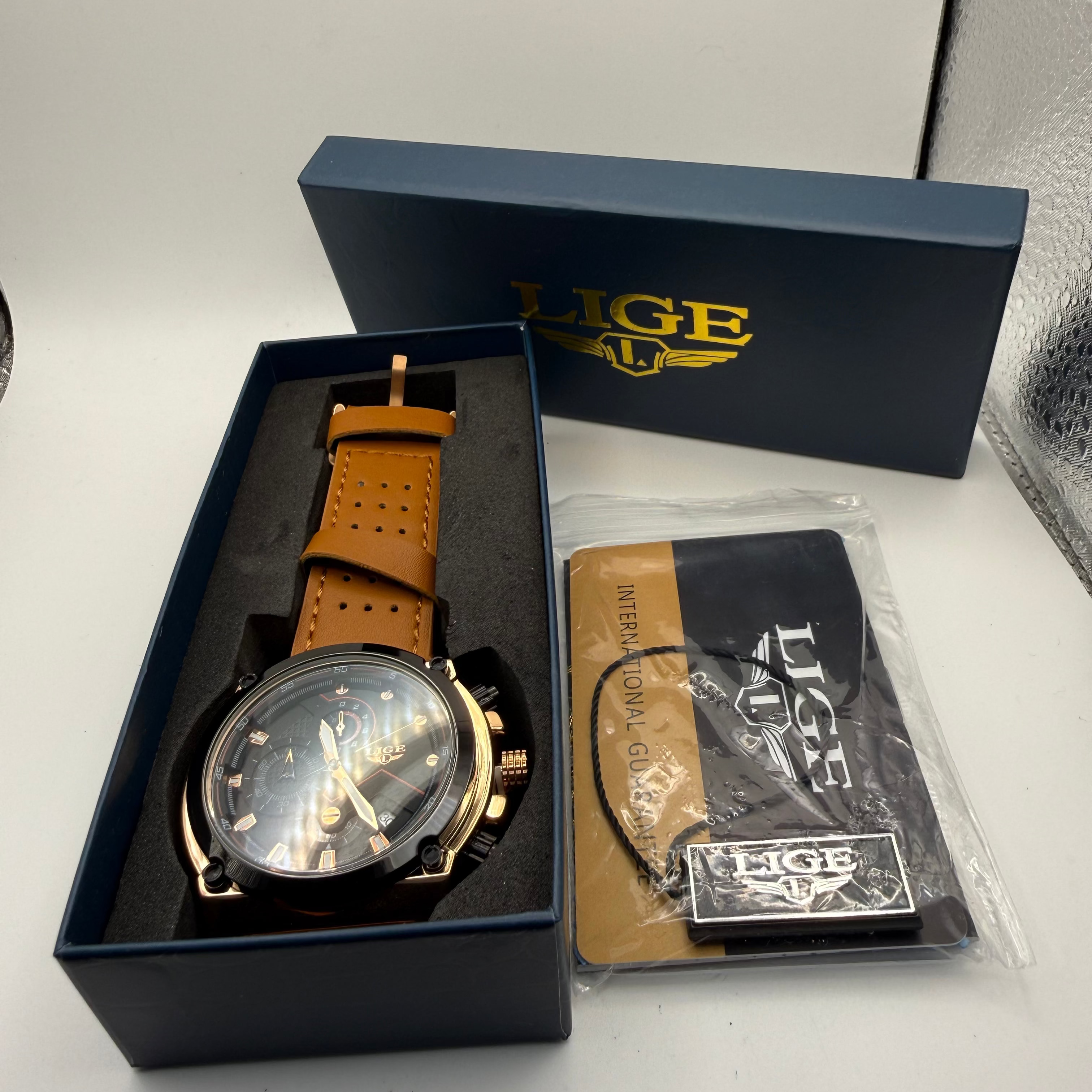 LIGE Chronograph Men's Watch – New with Box & Tags- £24.95
