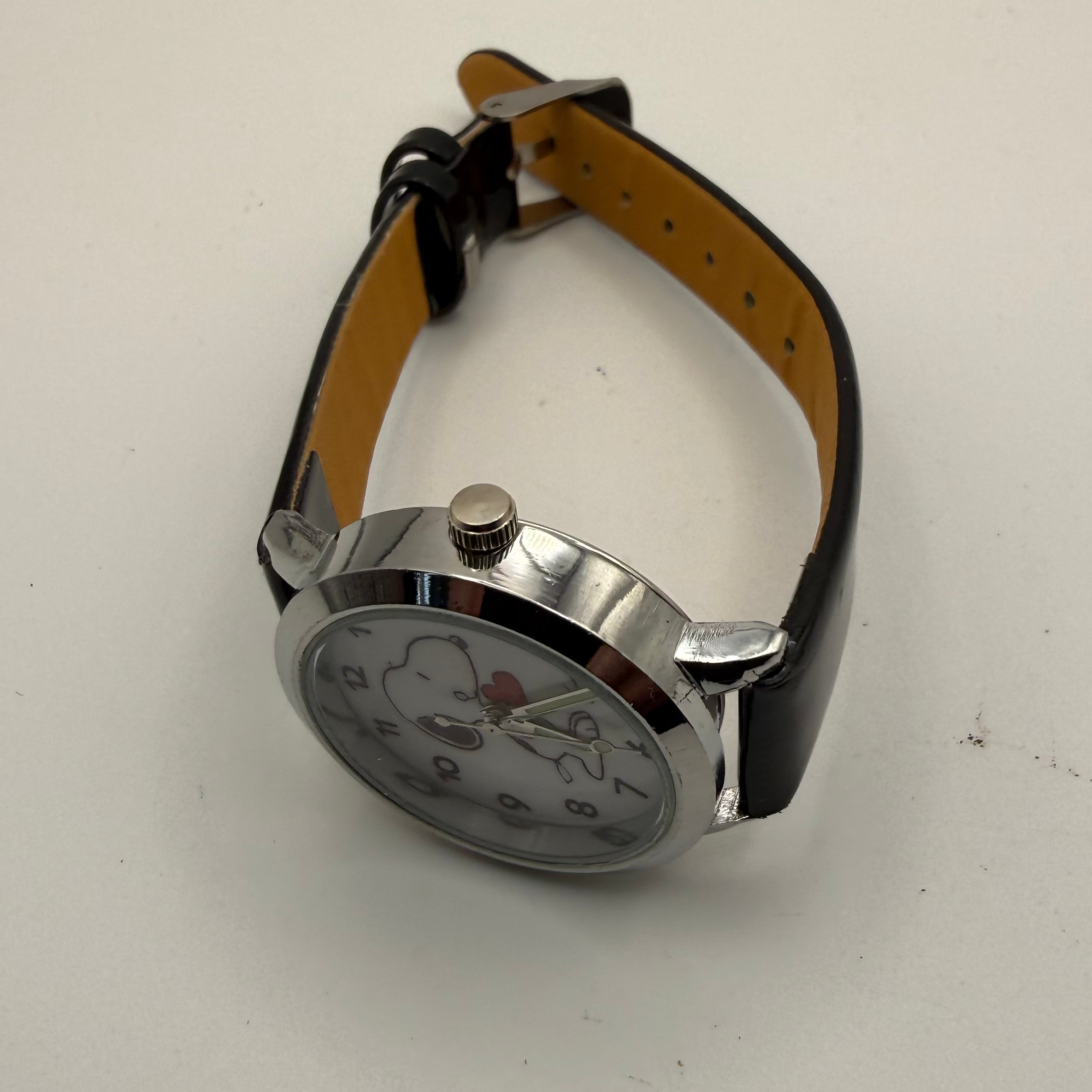 Snoopy Style Character Dial Watch – Black Strap – New Battery Fitted- £14.99