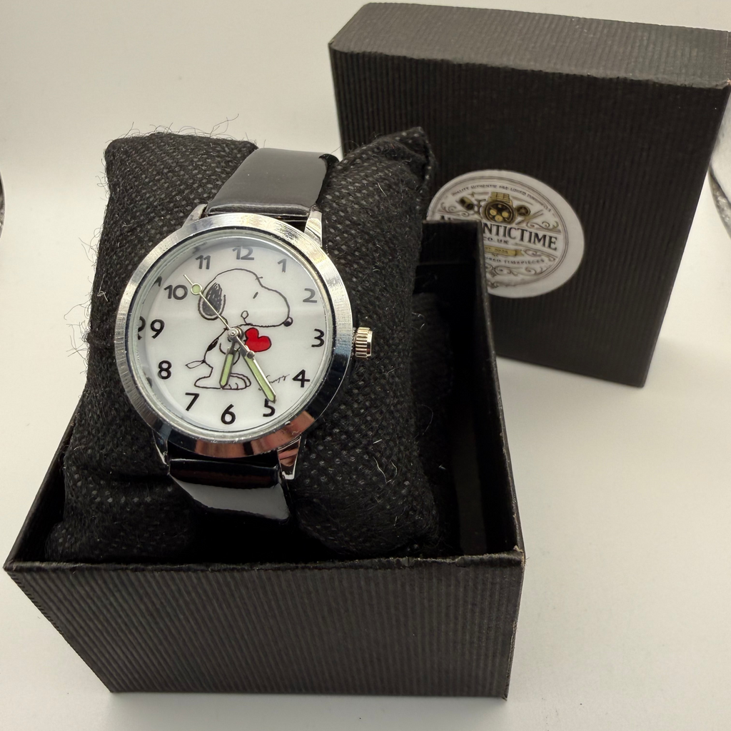 Snoopy Style Character Dial Watch – Black Strap – New Battery Fitted- £14.99