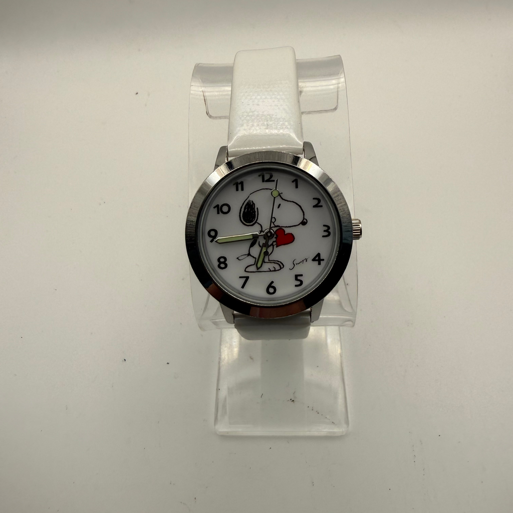 Snoopy Heart Dial Watch – White Strap – New with New Battery- £14.99