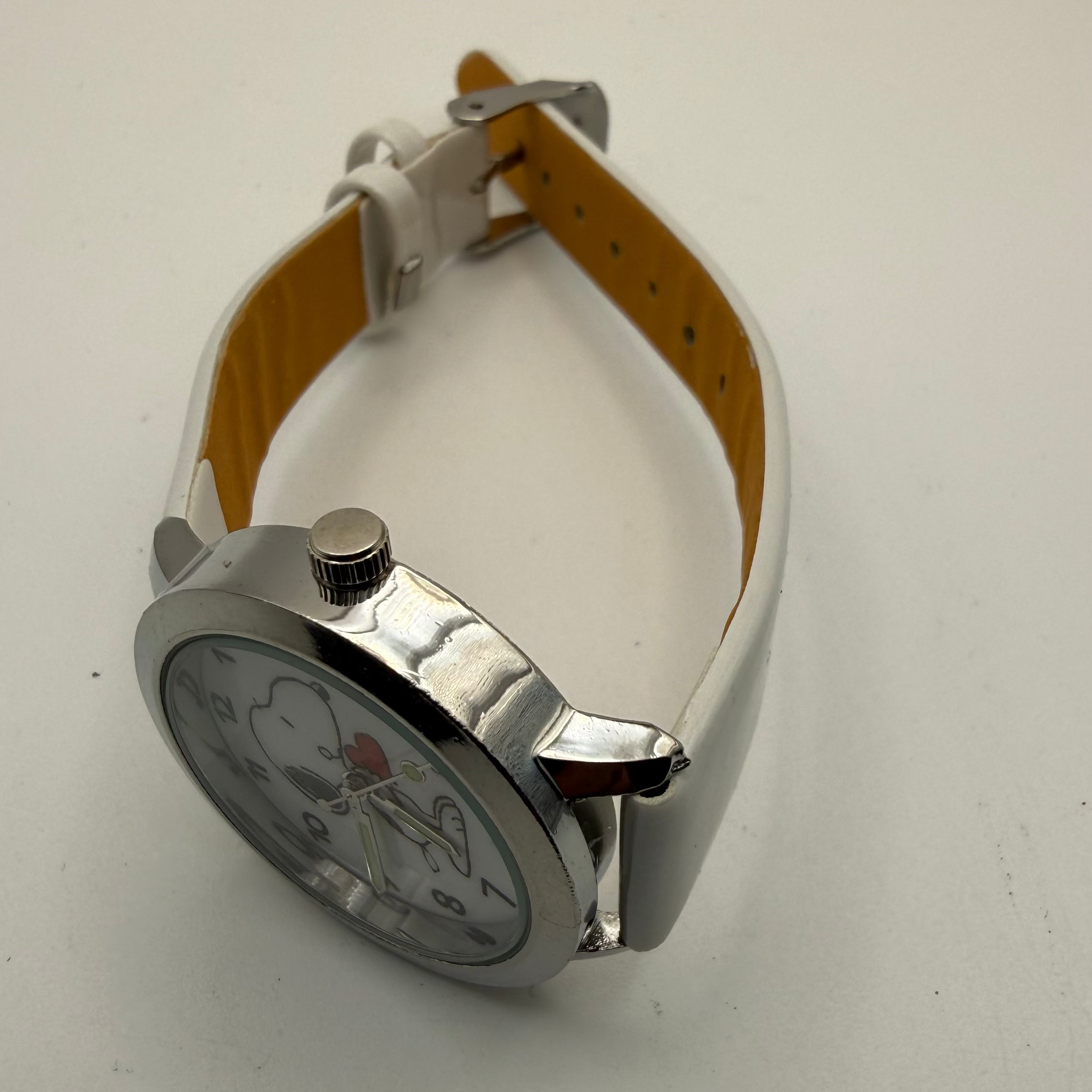 Snoopy Heart Dial Watch – White Strap – New with New Battery- £14.99