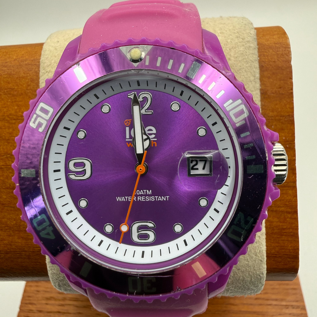 Ice-Watch Purple Silicone Date Watch with Box – New Battery Fitted- £24.99