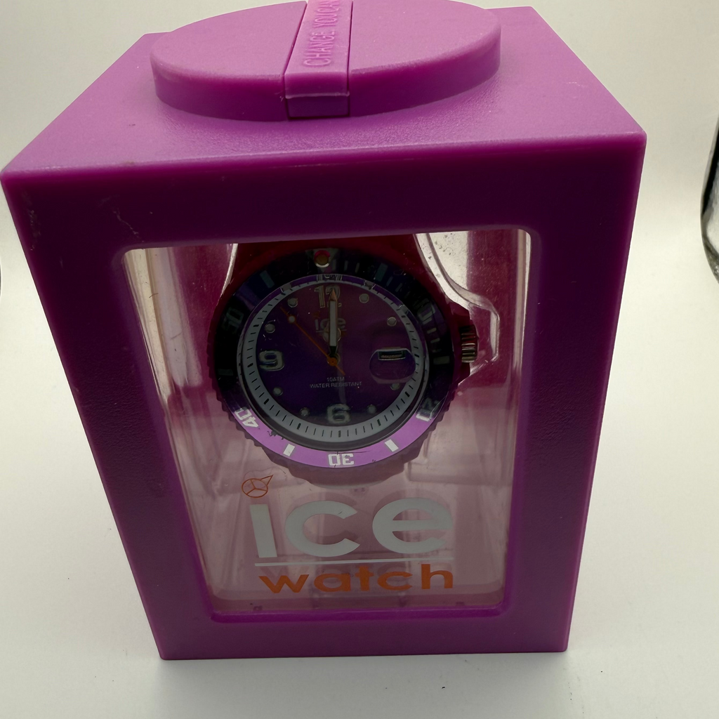 Ice-Watch Purple Silicone Date Watch with Box – New Battery Fitted- £24.99