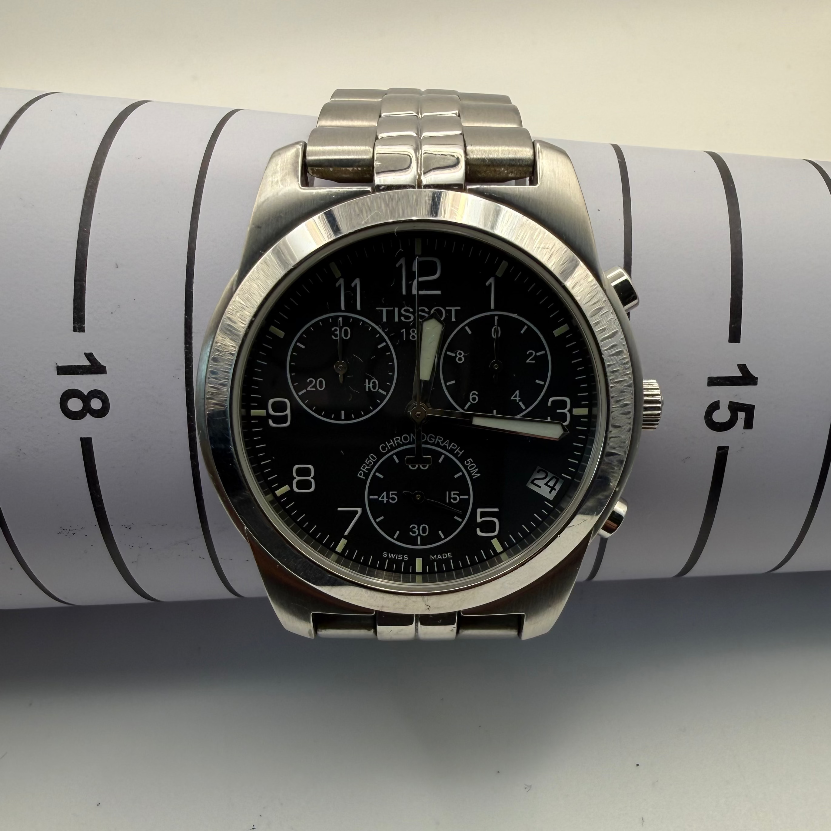 Tissot PR50 Chronograph Black Dial Stainless Steel – 40mm- £169.99