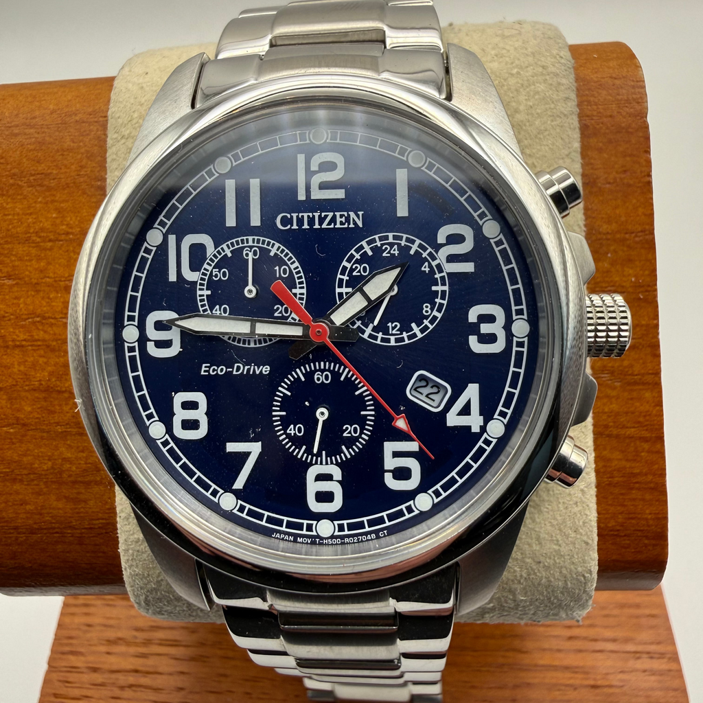 Citizen Eco-Drive Chronograph Blue Dial Stainless Steel- £129.99