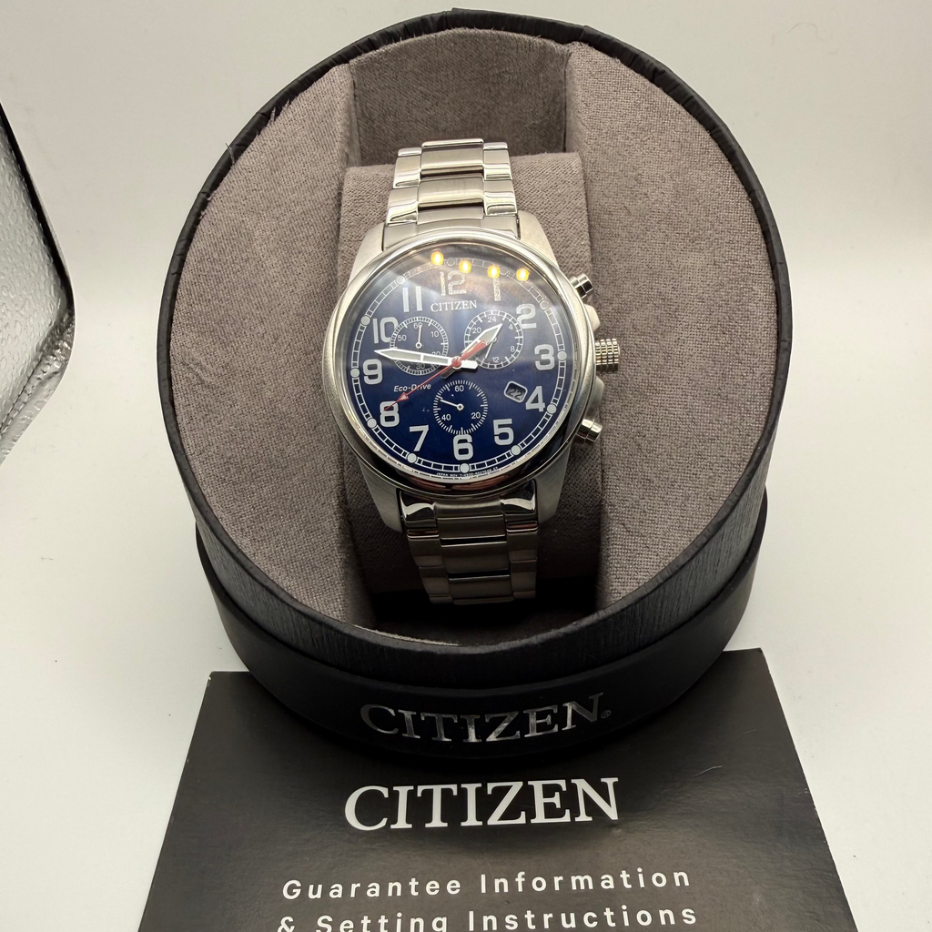 Citizen Eco-Drive Chronograph Blue Dial Stainless Steel- £129.99