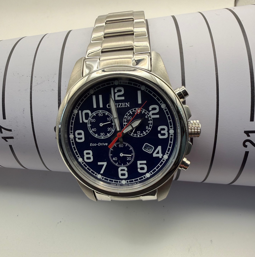 Citizen Eco-Drive Chronograph Blue Dial Stainless Steel- £129.99