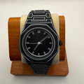 Black Geometric Design Quartz Watch – Integrated Bracelet – New in Box- £24.99