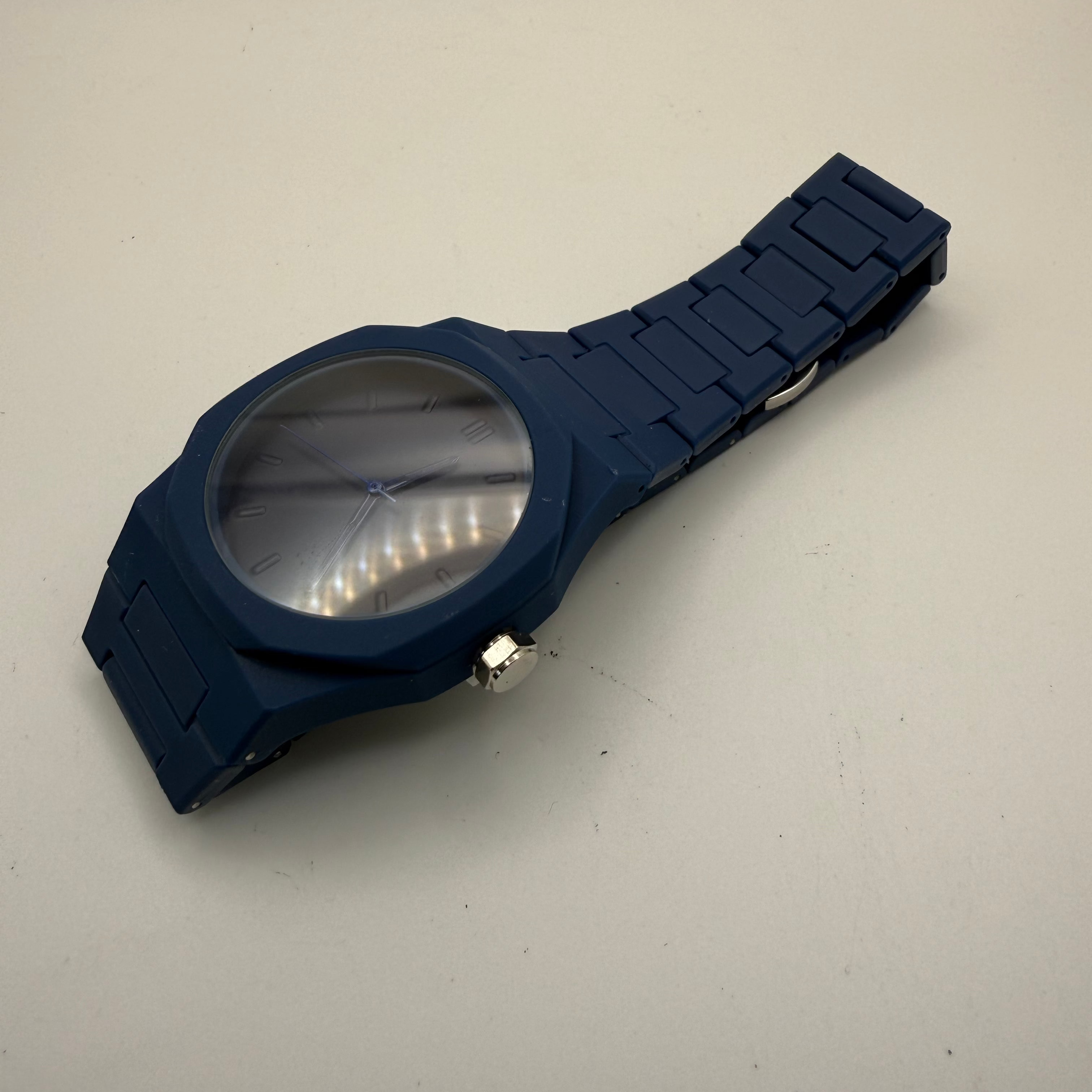 Minimalist Blue Matte Dial Watch – Integrated Strap- £24.99