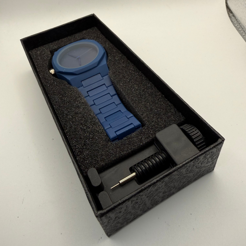 Minimalist Blue Matte Dial Watch – Integrated Strap- £24.99