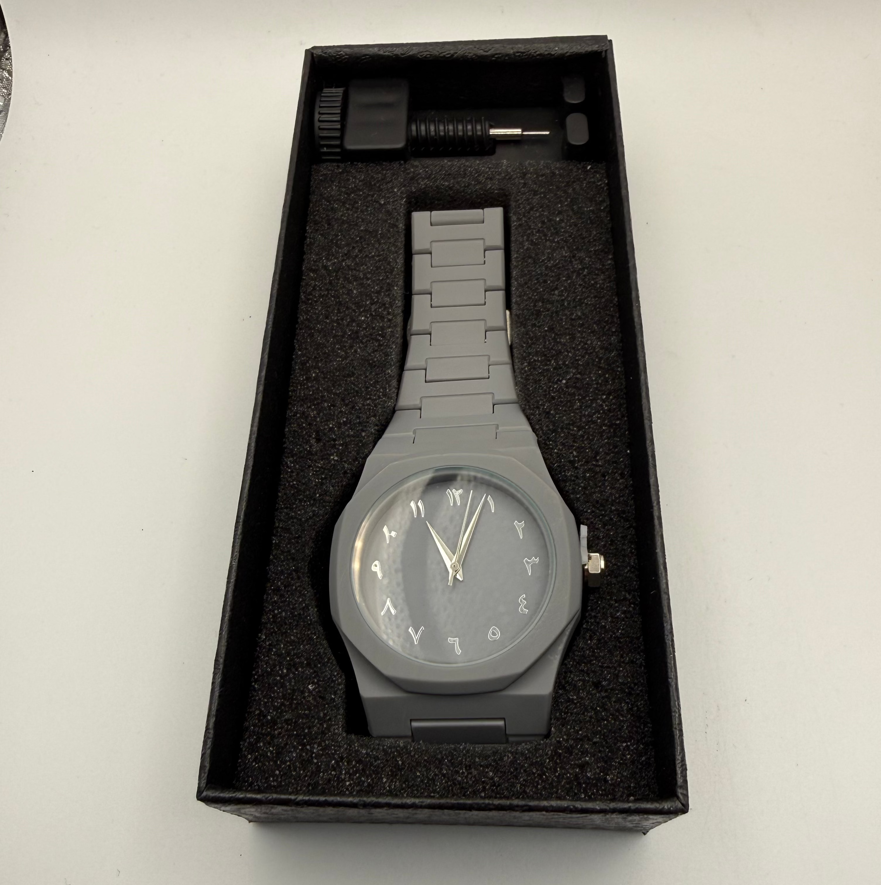 Minimalist Grey Arabic Dial Watch – Full Grey Bracelet – New in Box- £24.99