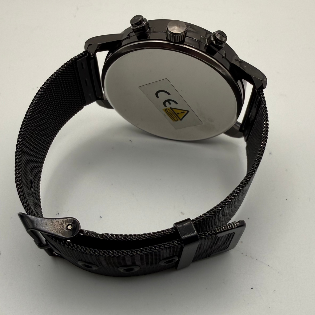 Eyros Matte Black Mesh Strap Watch – New in Presentation Box- £