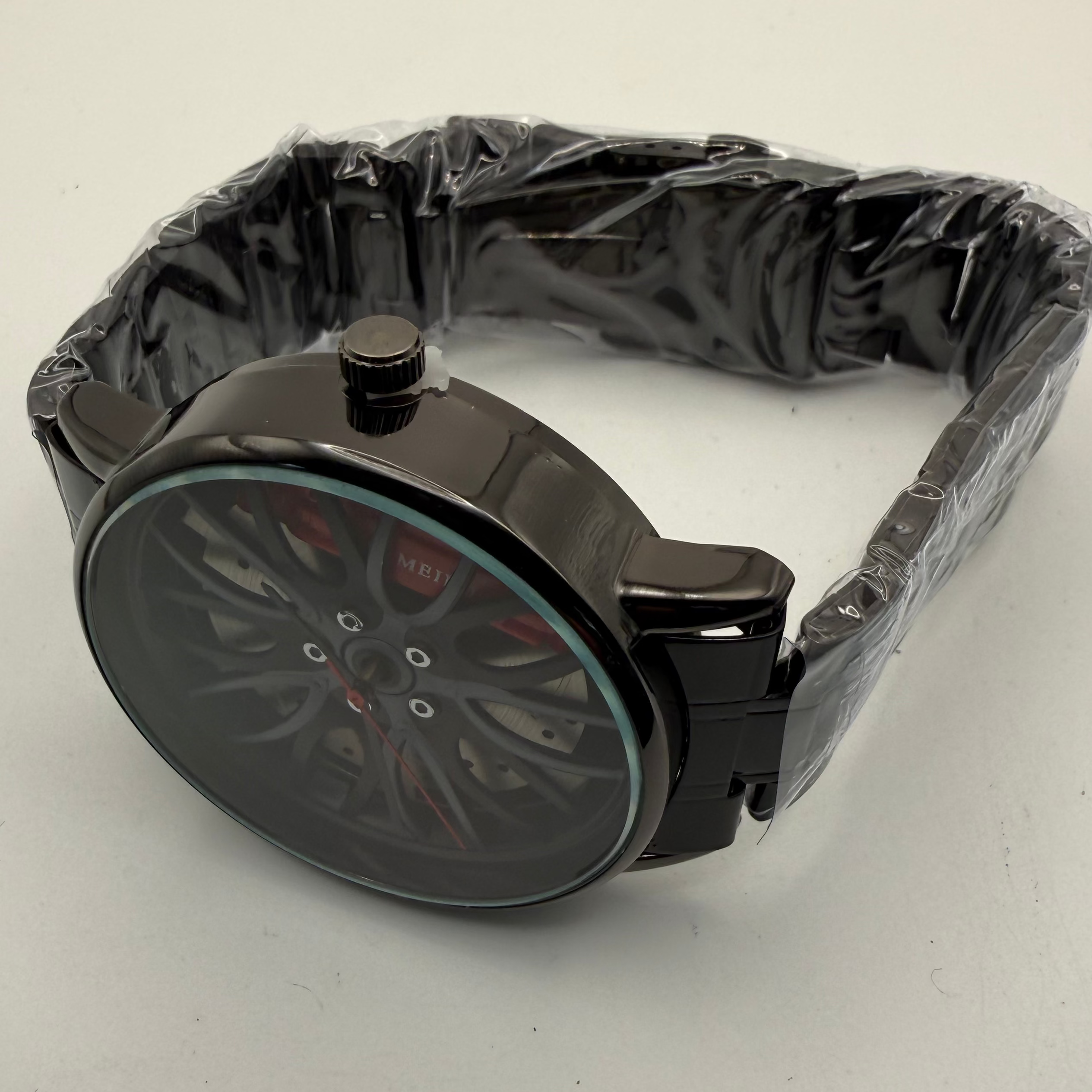 MEIBO Alloy Wheel Design Black Bracelet Watch – New in Box- £24.99