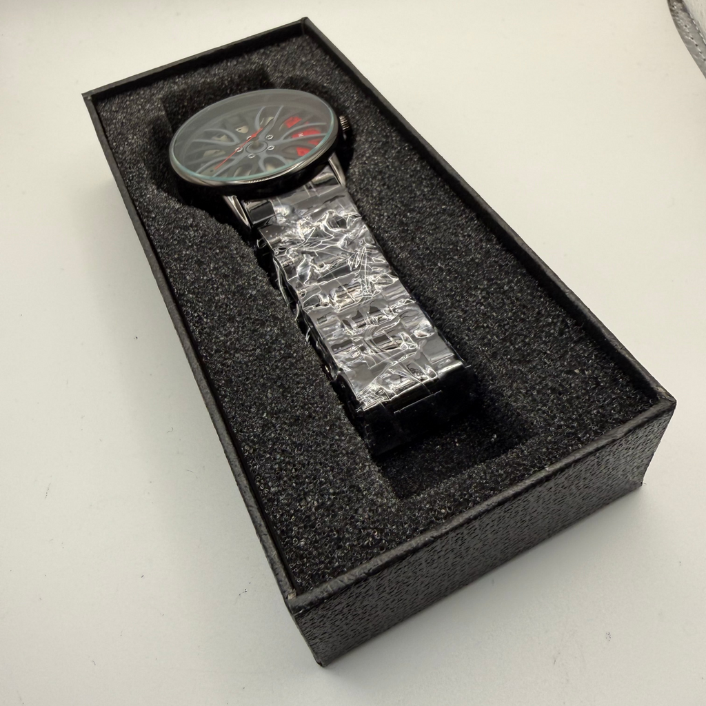 MEIBO Alloy Wheel Design Black Bracelet Watch – New in Box- £24.99