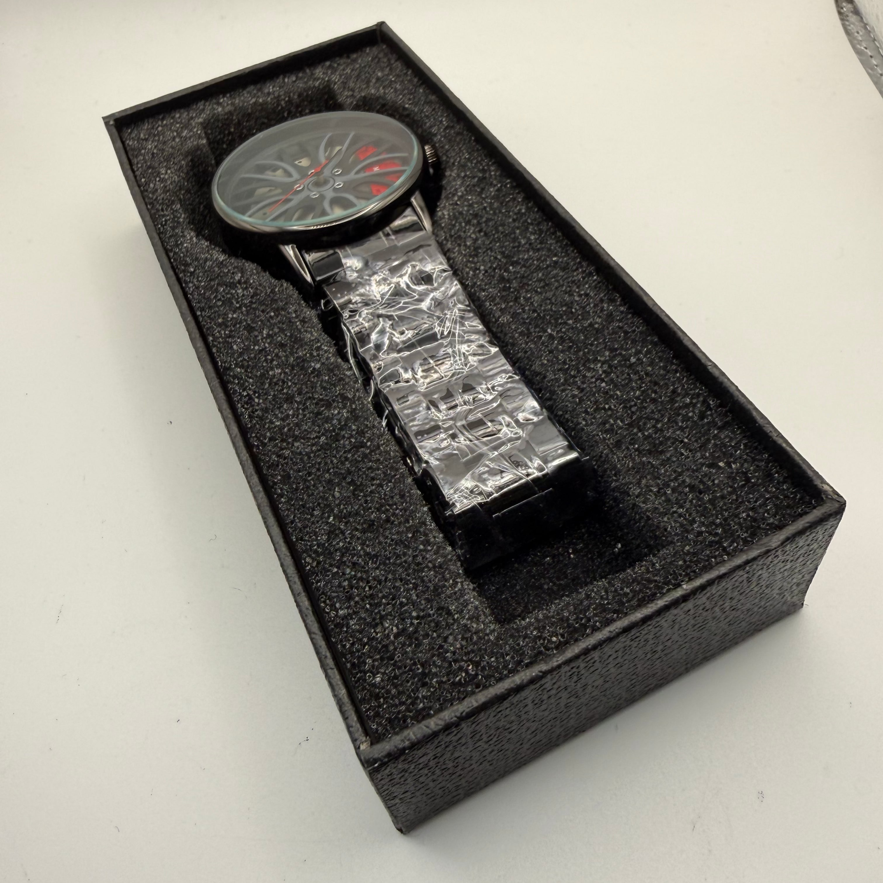 MEIBO Alloy Wheel Design Black Bracelet Watch – New in Box- £24.99